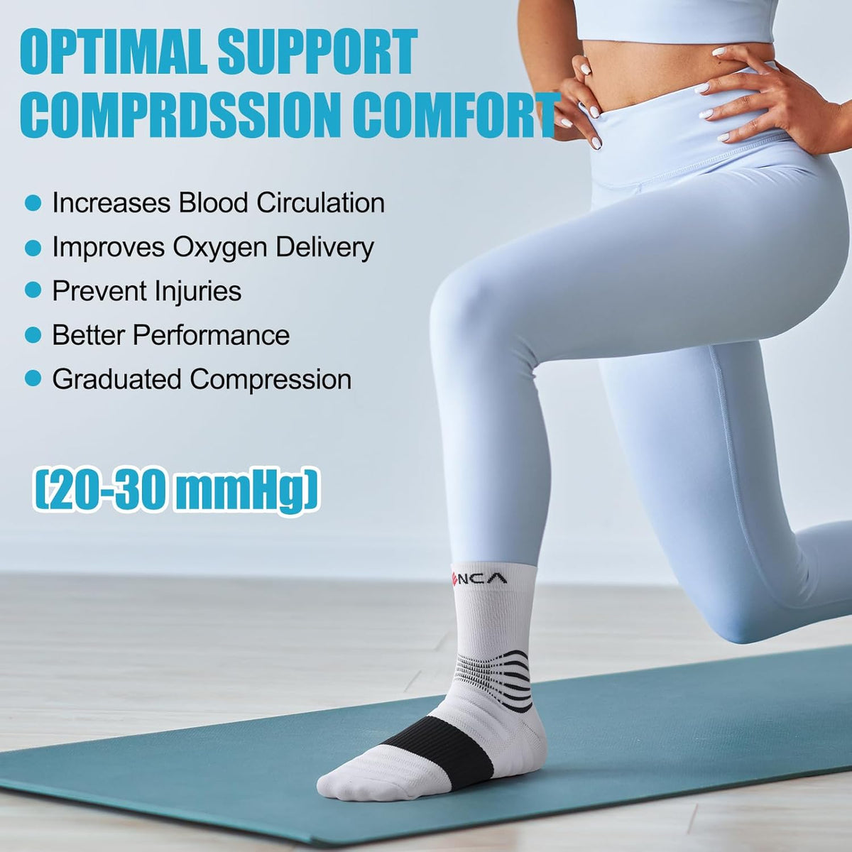 NEENCA Medical Compression Socks, Ankle Compression Stockings for Injury Recovery & Pain Relief, Sports Protection. 20-30mmHg