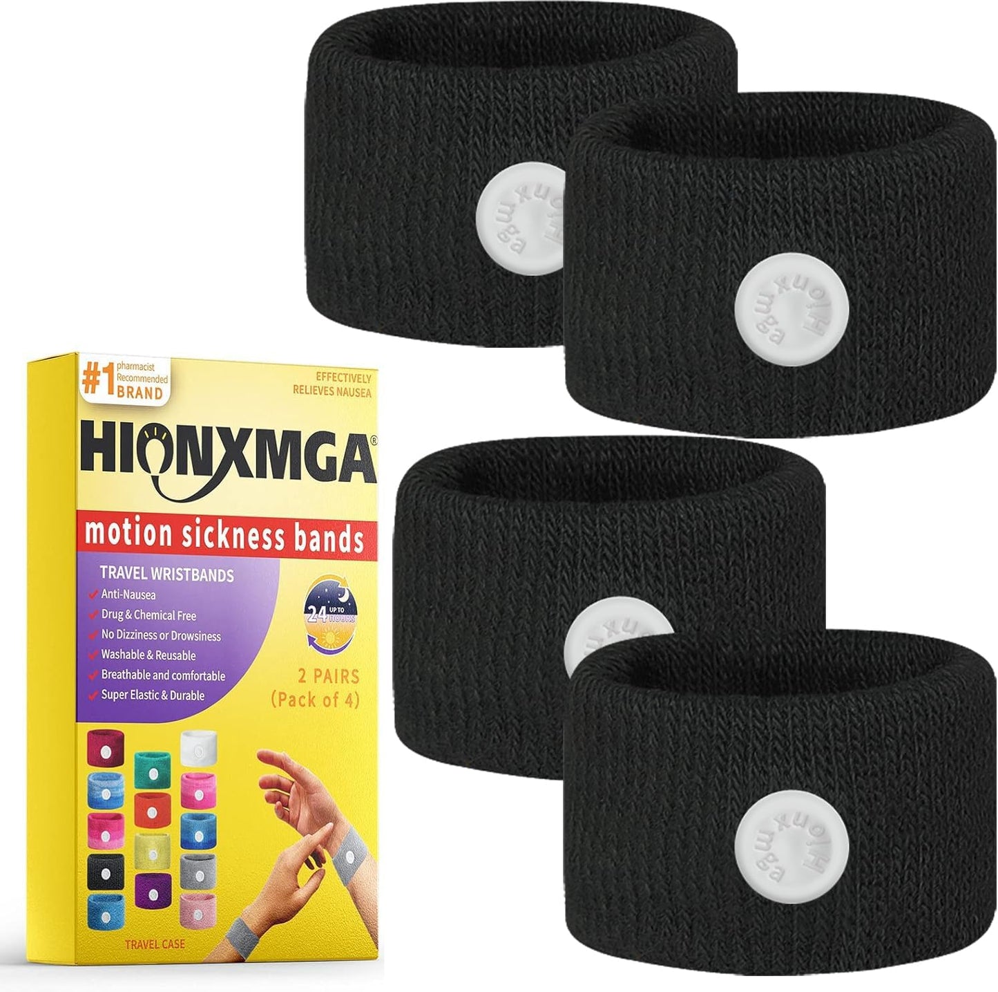 Motion Sickness Bands/Acupressure Nausea Wristband for Nausea,Sea Sickness Wristbands for Natural Relief of Morning Sickness,Dizziness, Motion Sickness(Car, Sea, Flying Travel Sickness)