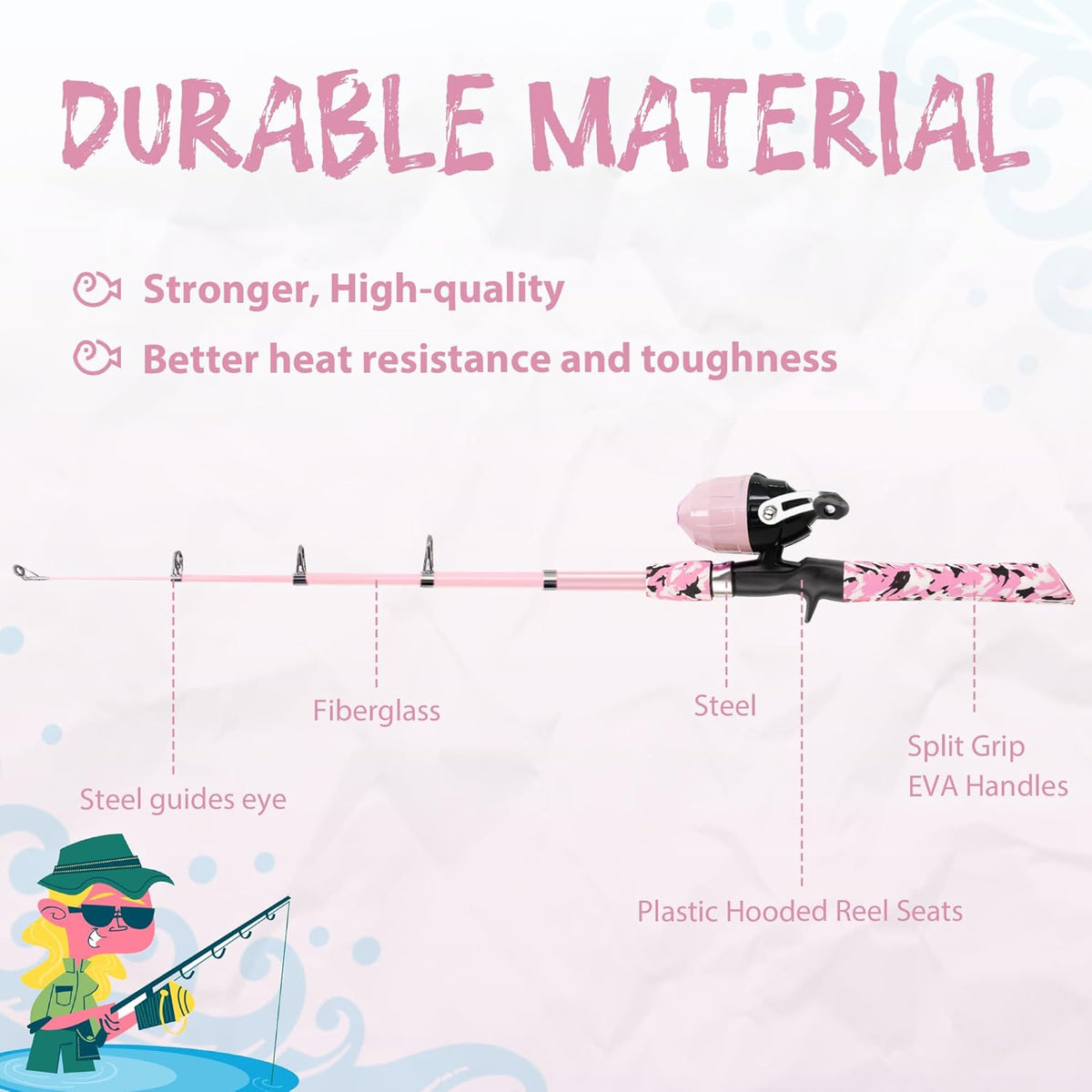 Kids Fishing Pole, Portable Telescopic Kids Fishing Poles for Boys and Girls, Fishing Rod and Reel Combo Kit with Tackle Box, and Fishing Net, Best Fishing Pole for Toddler Youth