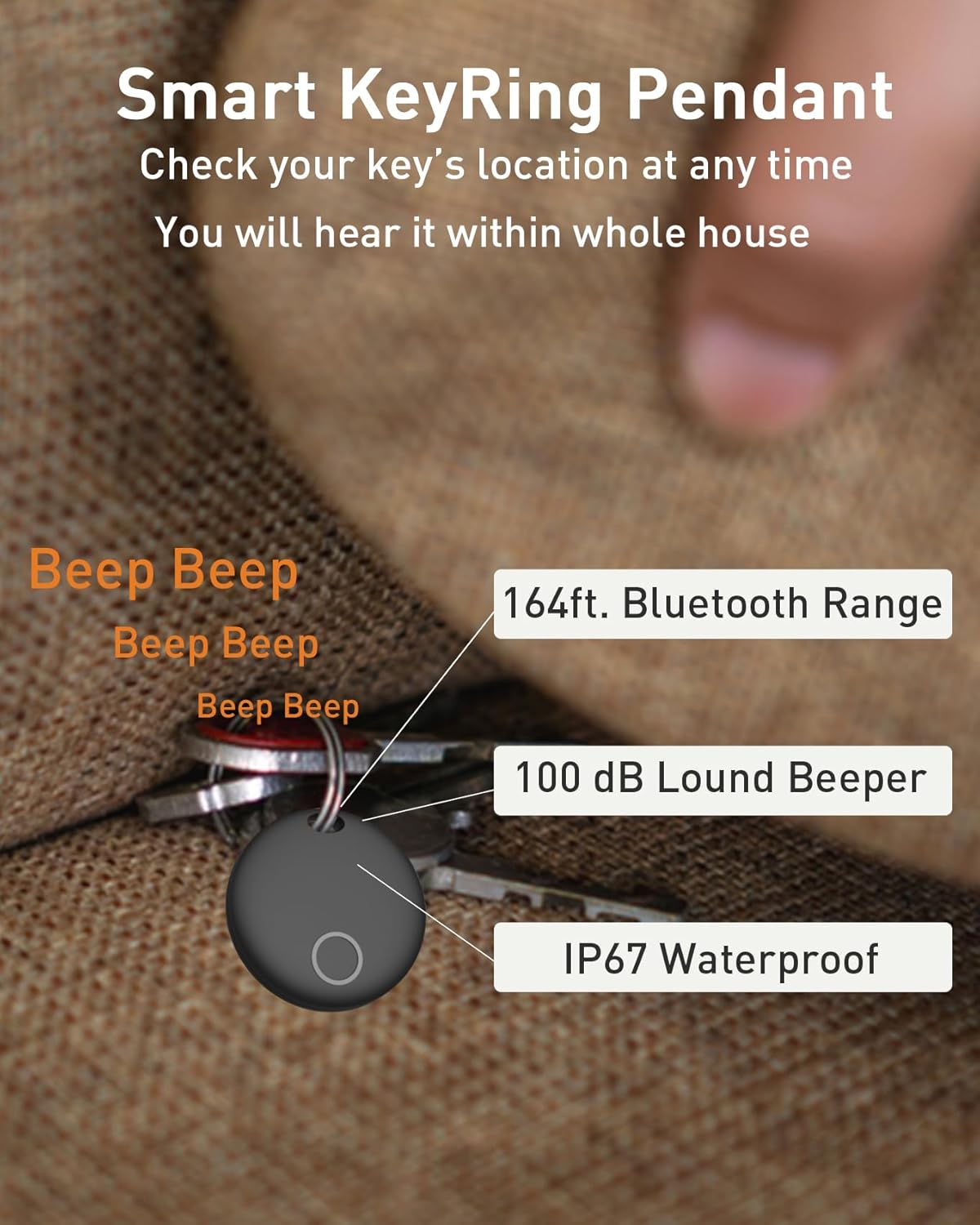 Air Tracker Tags-2 Pack [Apple MFi Certified] (iOS Only), Smart Bluetooth Tracker, Compatible with Apple Find My, Item Locator for Keys, Luggage, Wallet, Suitcase, Bags, IP67 Waterproof
