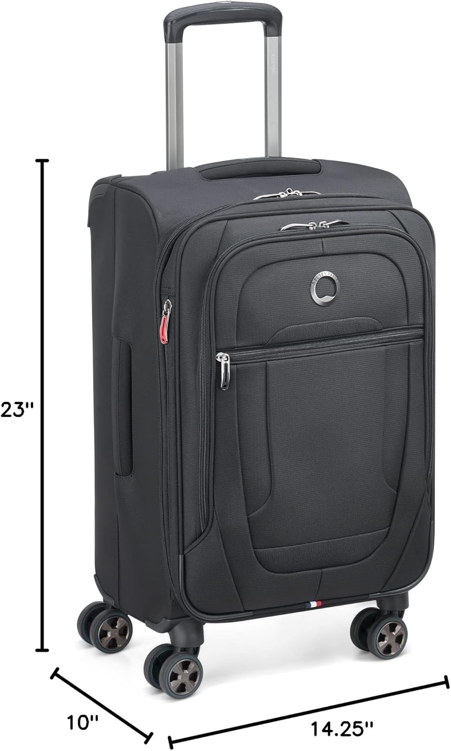DELSEY PARIS Helium DLX Softside Expandable Luggage with Spinner Wheels, Black, Carry on 20 Inch