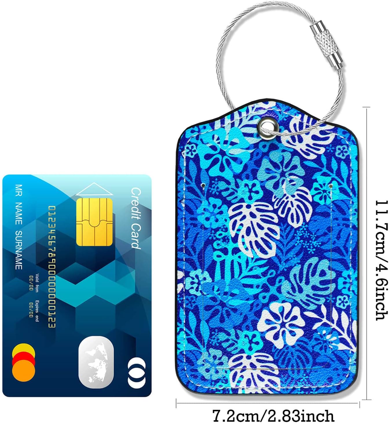 Luggage Tags for Suitcases-Leather Luggage Tag 4 Pack with Loops Hawaii Cute Bag/Backpack/Suitcase Tags Carnival Cruise Accessories