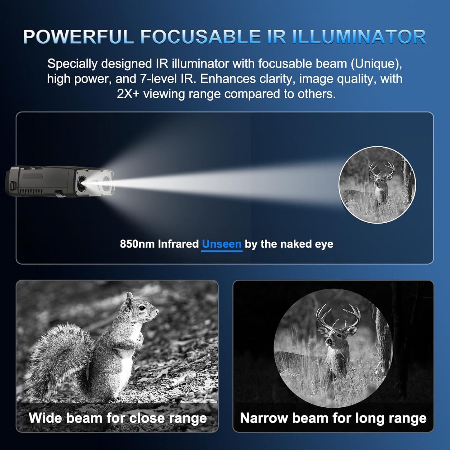 Night Vision Goggles, True 4K Night Vision Binoculars, Built-in Powerful Focusable IR, 6000mAh Rechargeable Battery, Super Large Display, Long Viewing Range, Free 64GB Card (Silver 4k Pro)