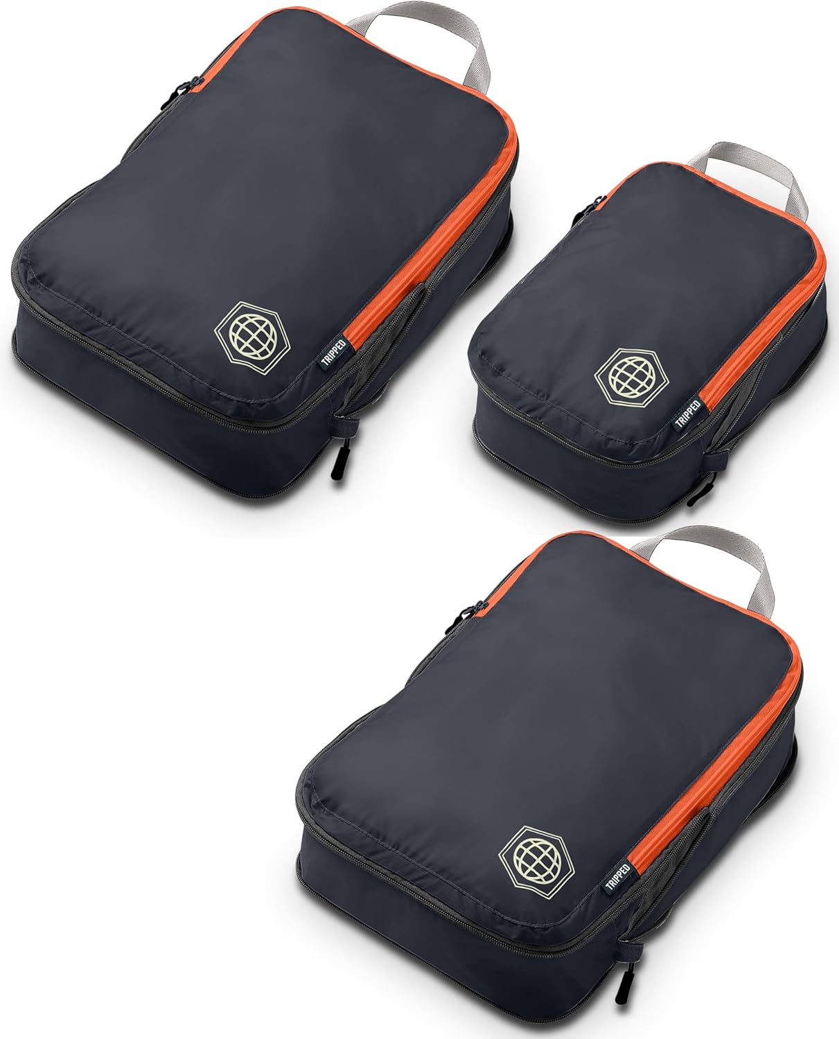 Compression Packing Cubes Set for Travel - Lightweight, Durable Clothes Organizer for Carry-On Luggage and Suitcases by TRIPPED Travel Gear
