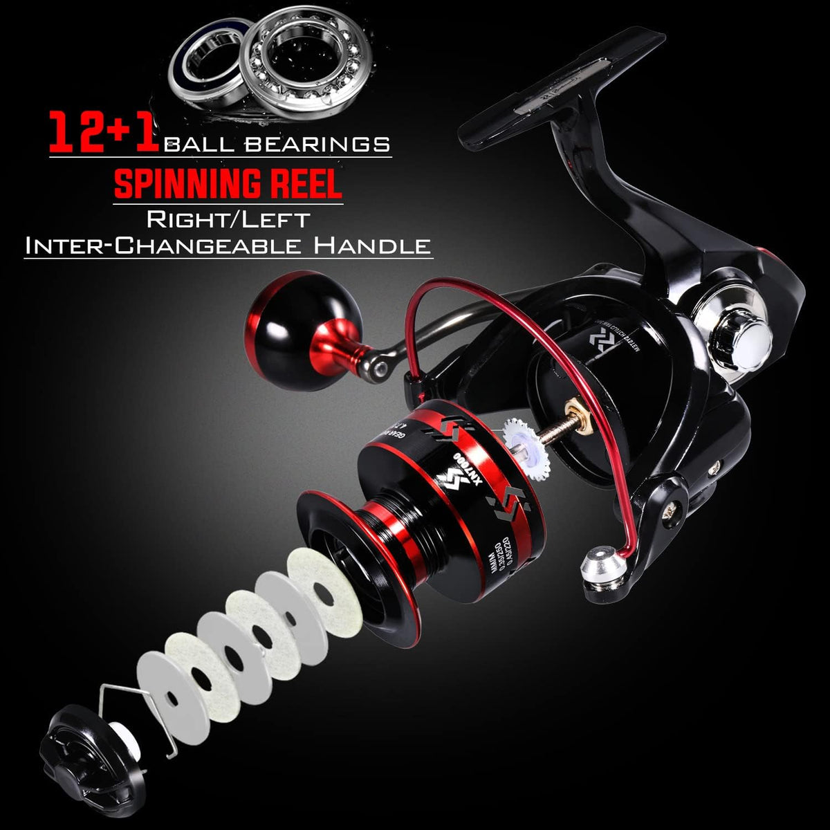 Sougayilang Fishing Pole with Spinning Reel Portable Fishing Rod Reel Combos