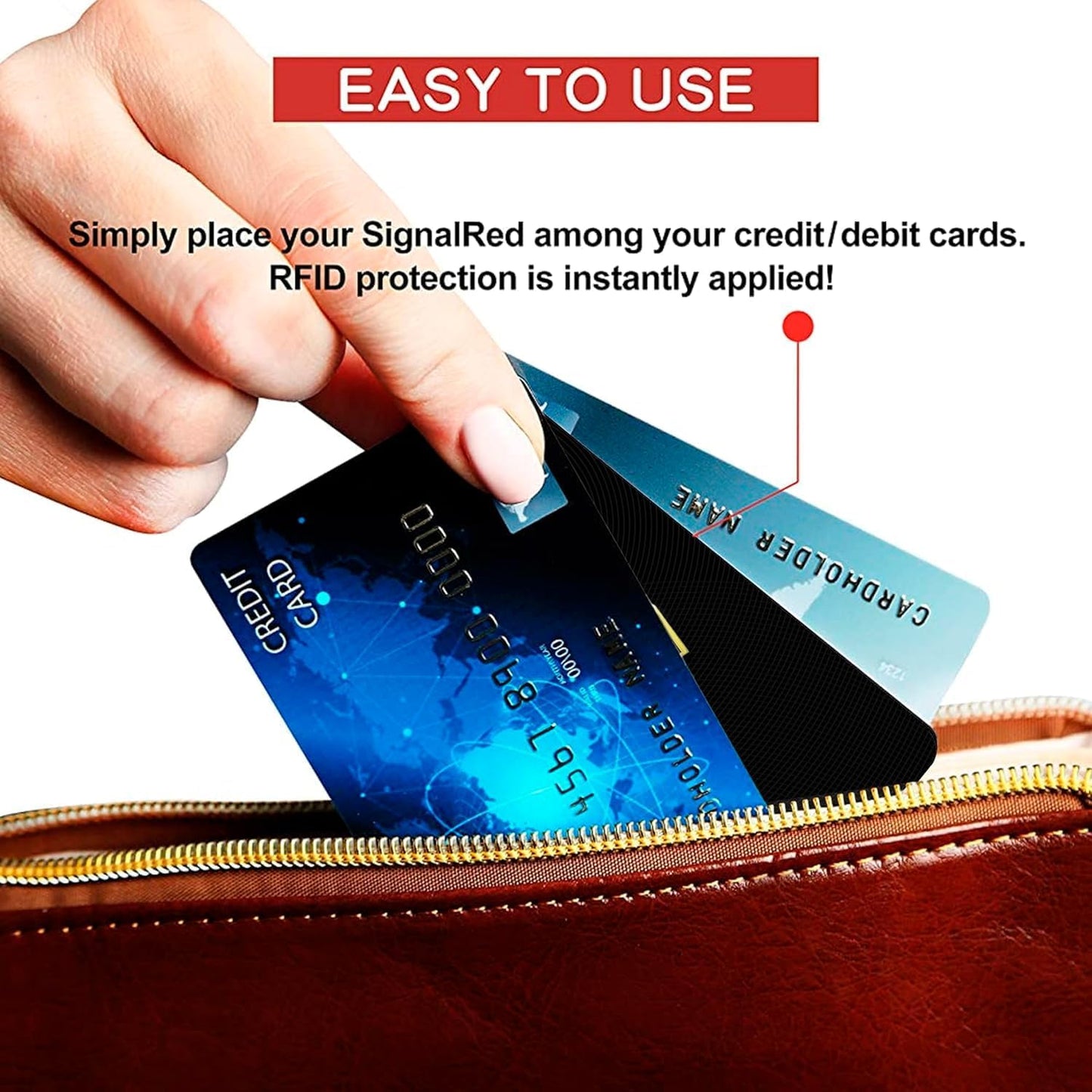 SaiTech IT 50 Pack RFID Blocking Card, One Card Protects Entire Wallet Purse, NFC Contactless Bank Debit Credit Card Protector ID ATM Guard Card Blocker–(Black)