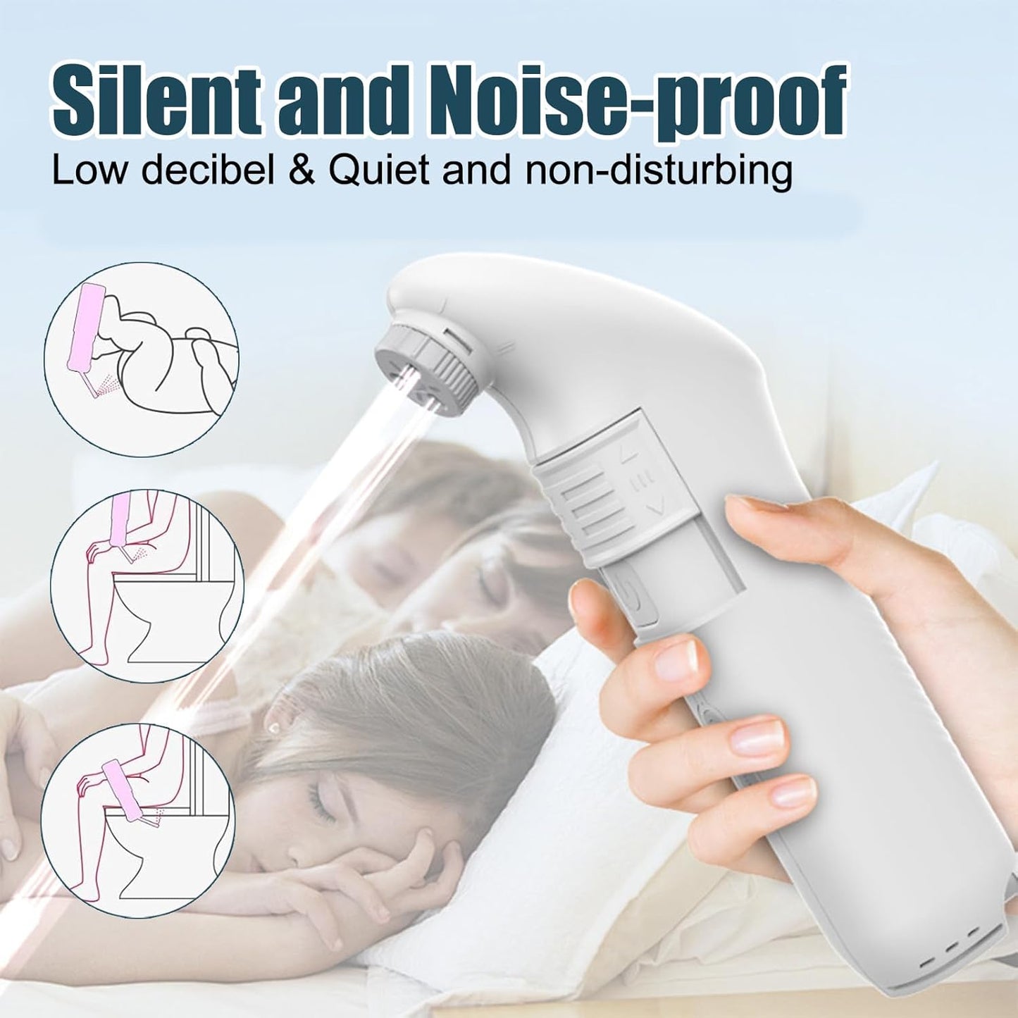 Portable Bidet for Travel,Travel Handheld Bidet Sprayer with 2.5L Water Storage, Electric Rechargeable,70-Minute Usage