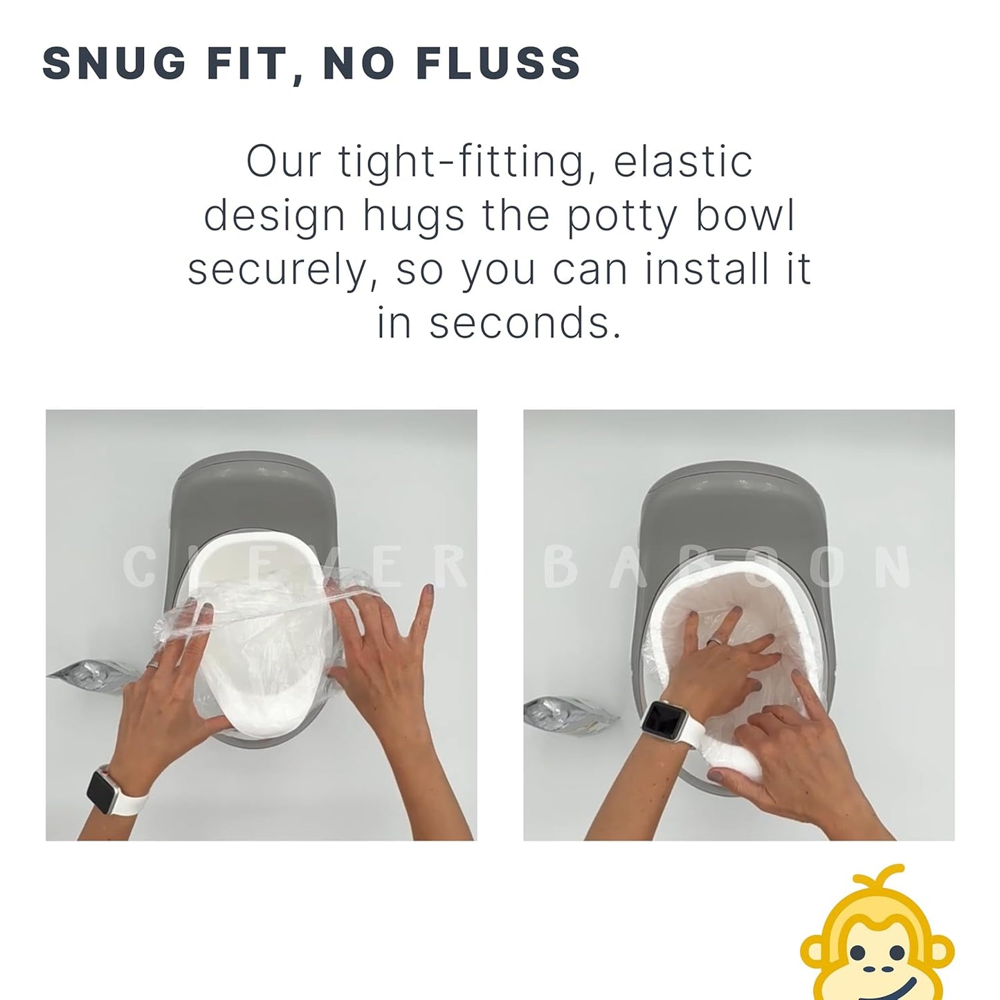 Potty Liners Compatible with Summer Infant My Potty Pro - 30 Count - Strong, Leak-Proof, Baby-Safe, Perfect Fit - Clever Baboon