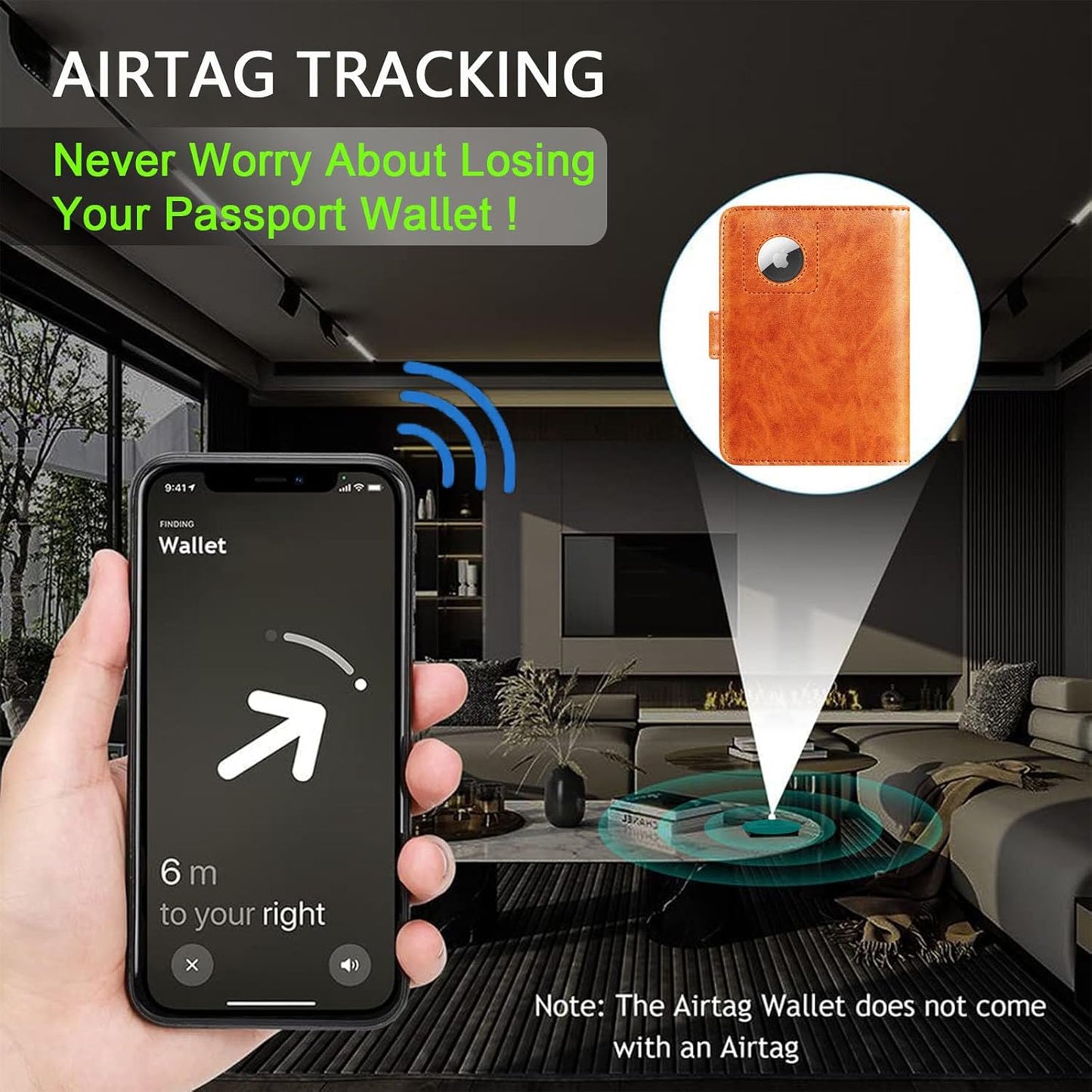 Airtag Passport Holder Cover Wallet RFID Blocking Leather Case Travel Essentials Luggage Accessories Travel Must Have(118#Claybank)