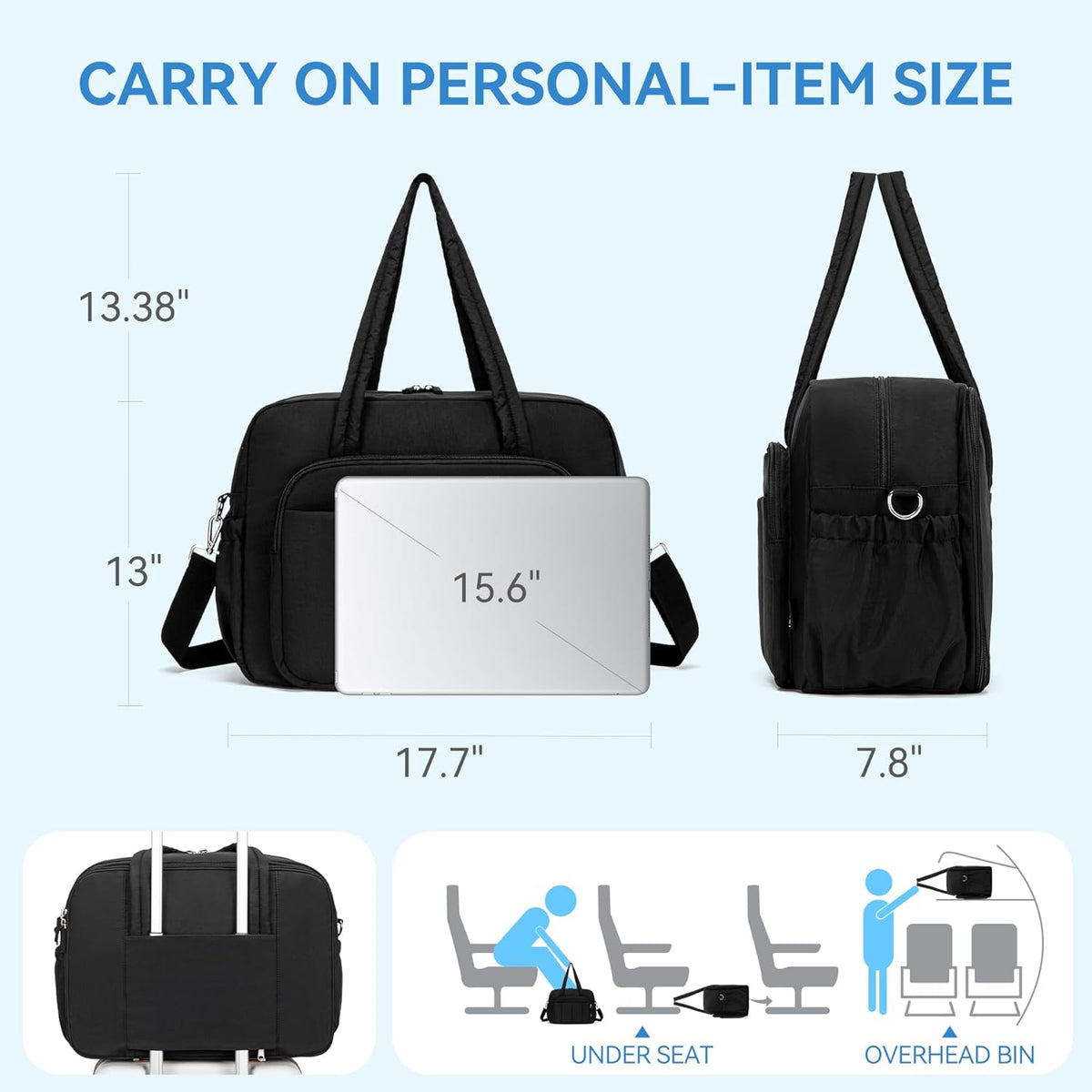 CLUCI Gym Bag for Women, Travel Duffle Bag Carry on Weekender Bags Puffer Tote Bag