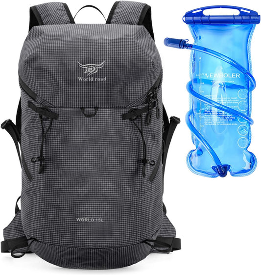 15L Hydration Backpack with 2L Water Bladder Water Backpack for Women, , Lightweight & Comfortable Running Vest for Running, Hiking, Cycling, Climbing, Camping, Biking,Rave
