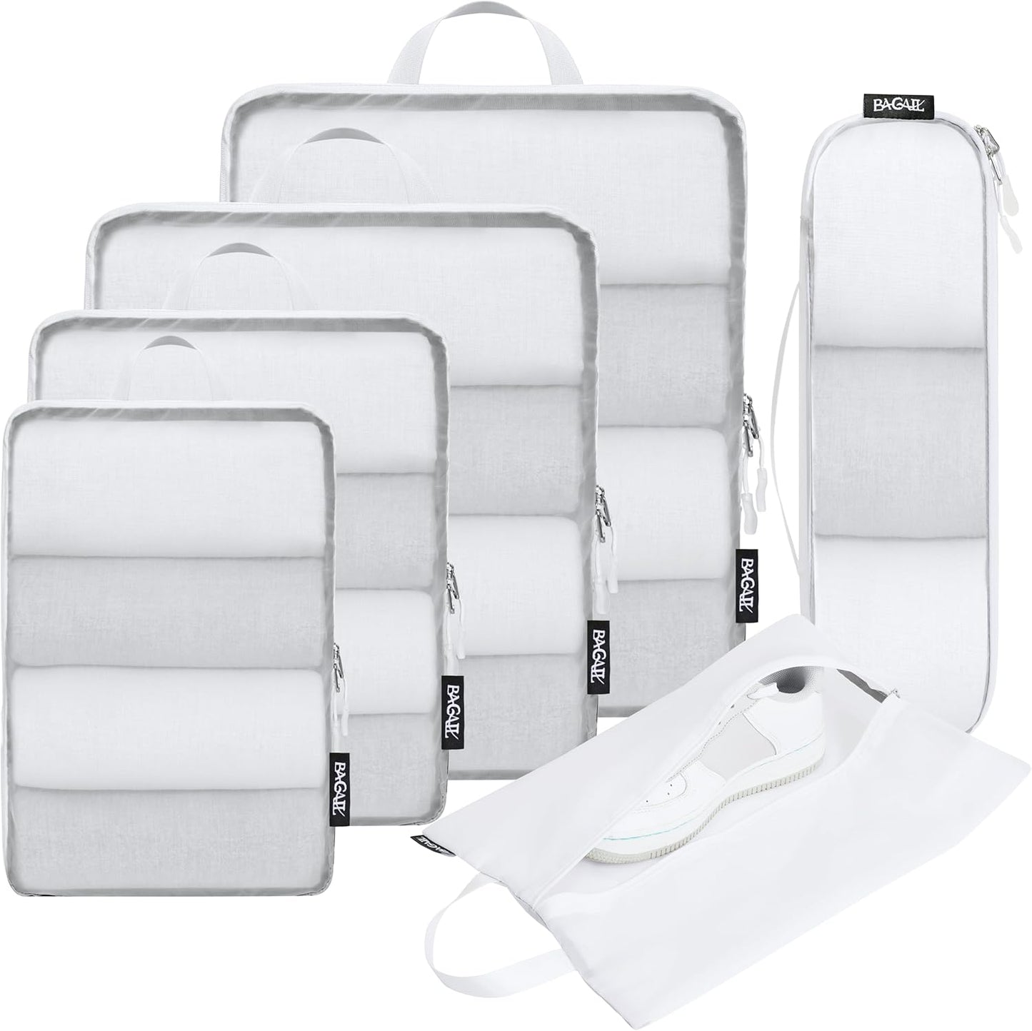 BAGAIL 6 Set Ultralight Compression Packing Cubes Packing Organizer for Travel Accessories Luggage Suitcase Backpack