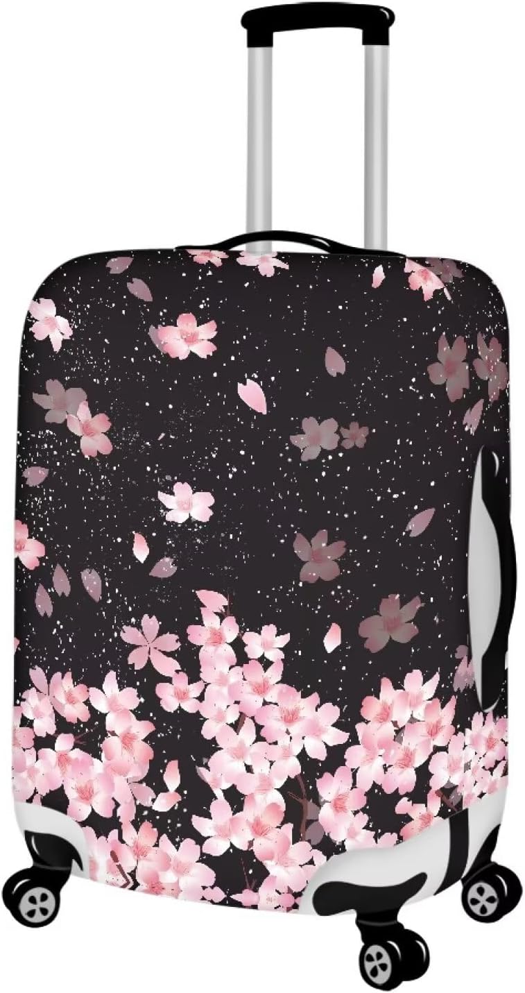 Cherry Blossom Luggage Covers Protector Elastic Trolley Baggage Case Fit 18-21 Inch for Women Girls