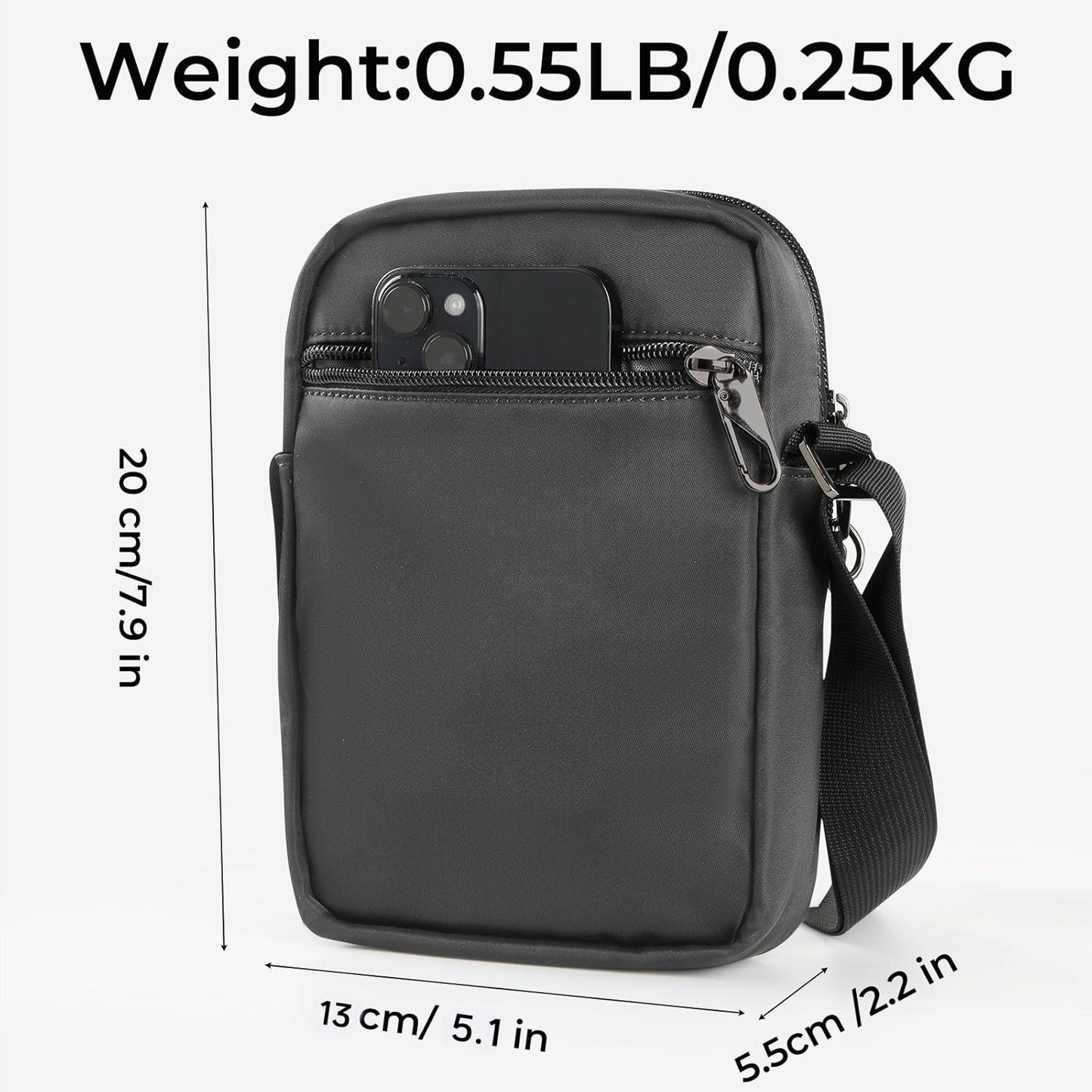 BROADREAM Small Crossbody Bag Men Women, Anti-Theft Crossbody Sling bags - Mini Shoulder Travel Bag for Hiking Sports