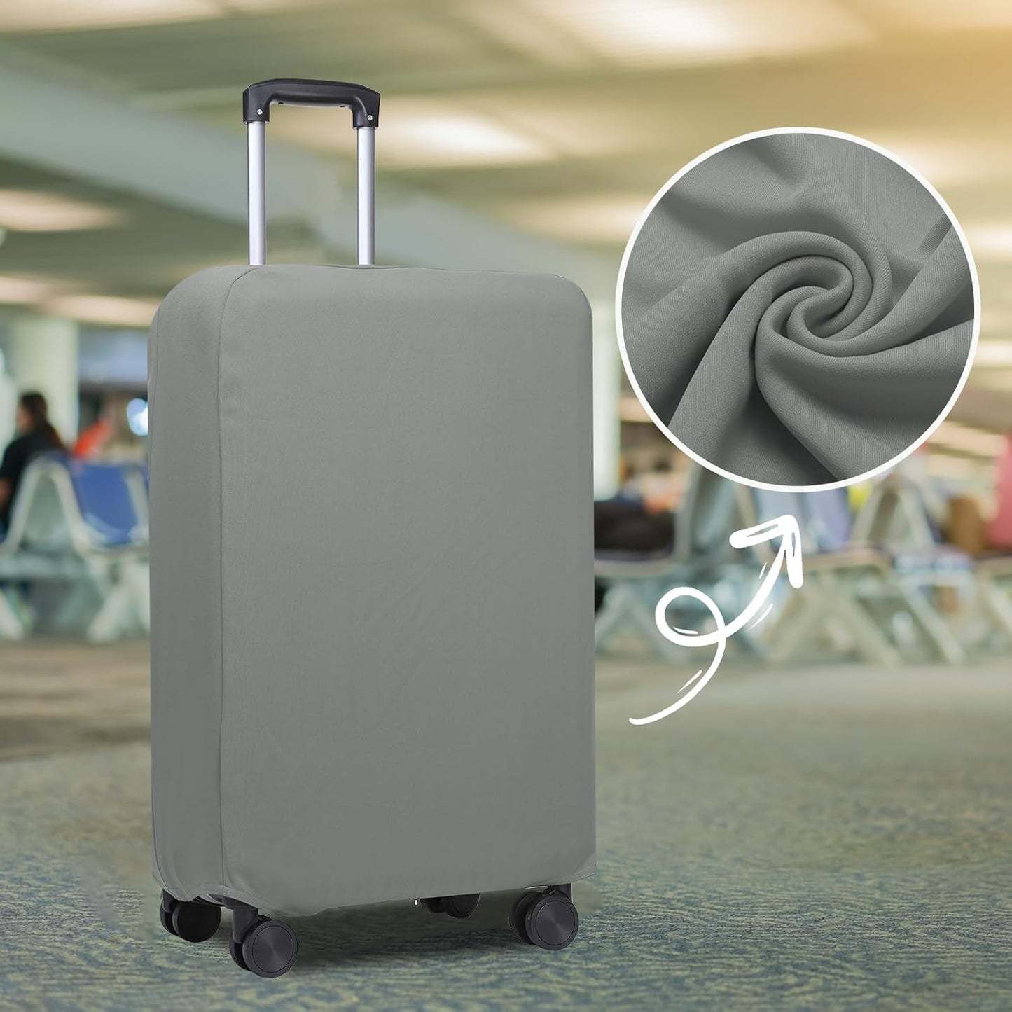 PATIKIL Luggage Cover, Suitcases Covers Elastic Carry on Cover Protector Washable Scratch-Resistant Fits 24-25 Inch Luggage for Travel Business Trips, Gray