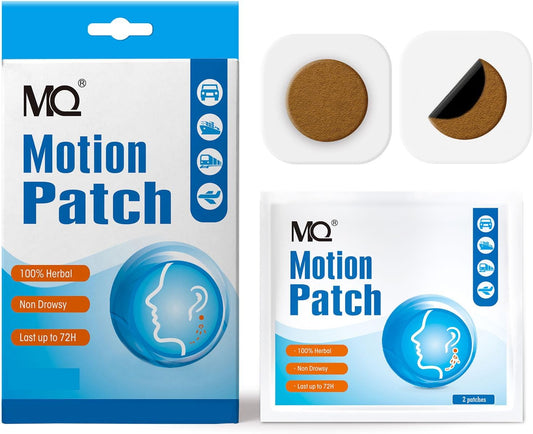 MQ Motion Sickness Patch,60 Count, Sea Sickness Patches Behind Ear for Cruise Ship Travel, Waterproof Car Sickness Patches Fast Acting & Long Last 72H