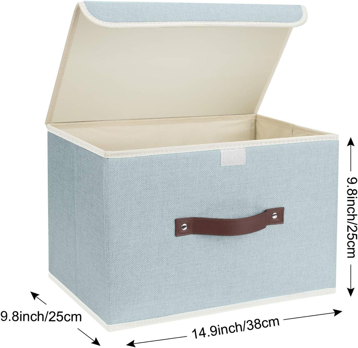 TYEERS Foldable Storage Boxes with Lids 5 Pack Fabric Storage Bins with Lids, Closet Organizers for Clothes Storage, Room Organization, Office Storage, Toys - Aqua Spring