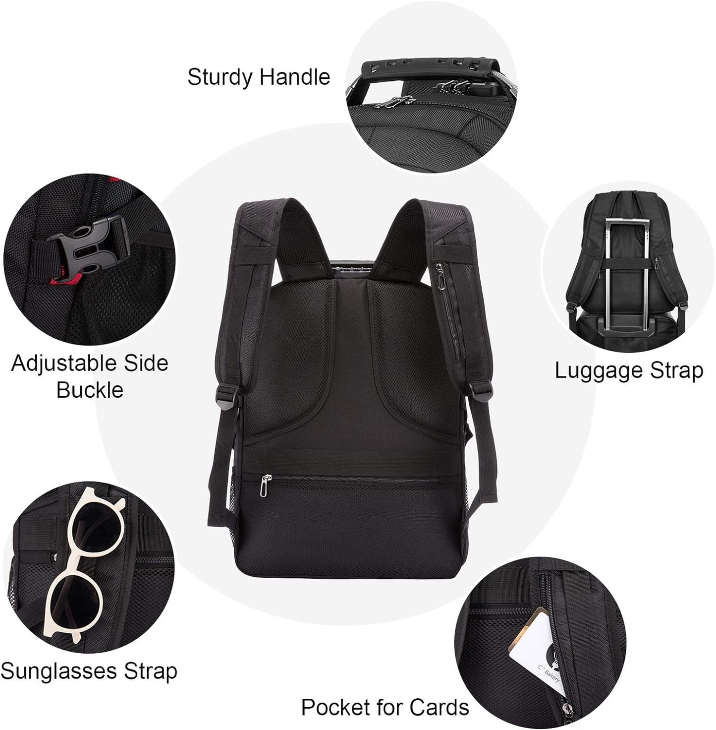 LOVEVOOK Travel Backpack for Men 17inch Large Work Backpack for Men Large Capacity Lockable Mochilas para Hombres Waterproof Computer Backpack for Work Business Travel College (17 inch，Dark-Blue)