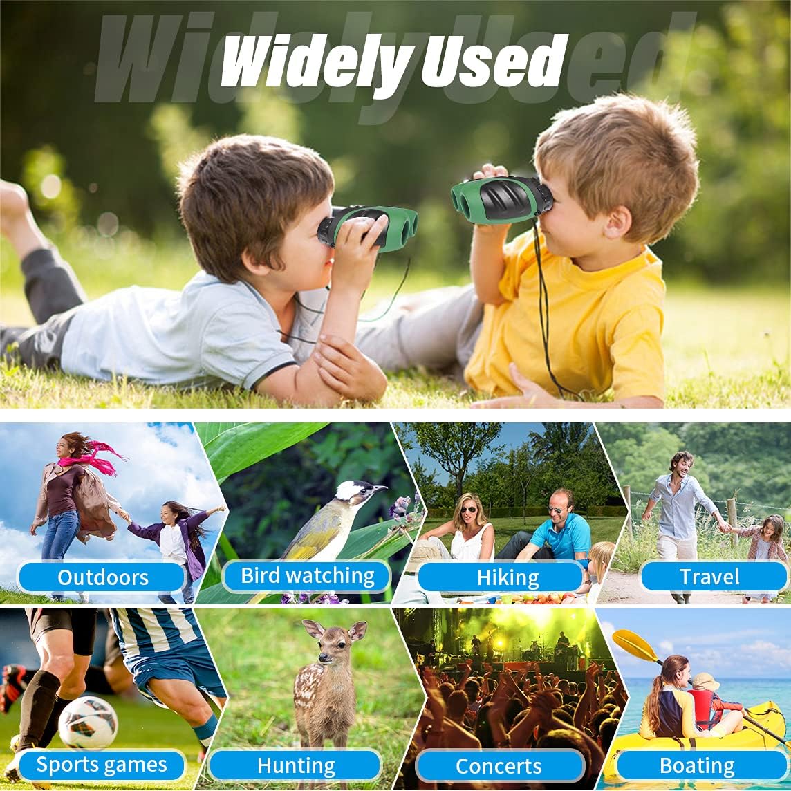 Easter Gifts for 3-12 Years Old Boys, VNVDFLM Compact 8x21 Shock Proof Green Binoculars for Bird Watching Kids Telescope for Teens Toys for 5-10 Years Old Girls (Green)
