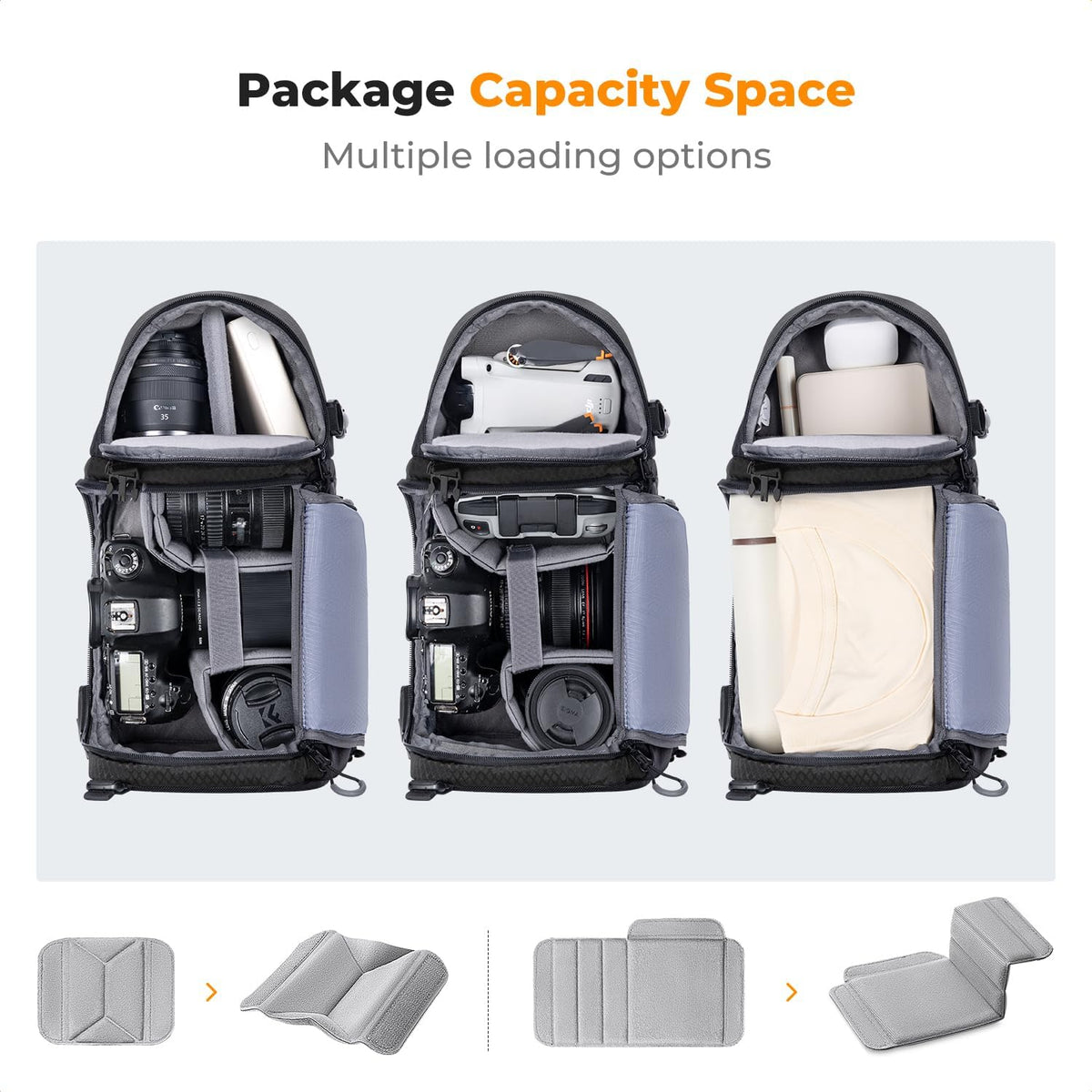 K&F CONCEPT Camera Sling Bag Crossbody Bag Camera Shoulder Backpack DSLR/SLR/Mirrorless Photography Bags Compatible with Canon/Nikon/Sony/Fuji/Gopro/DJI