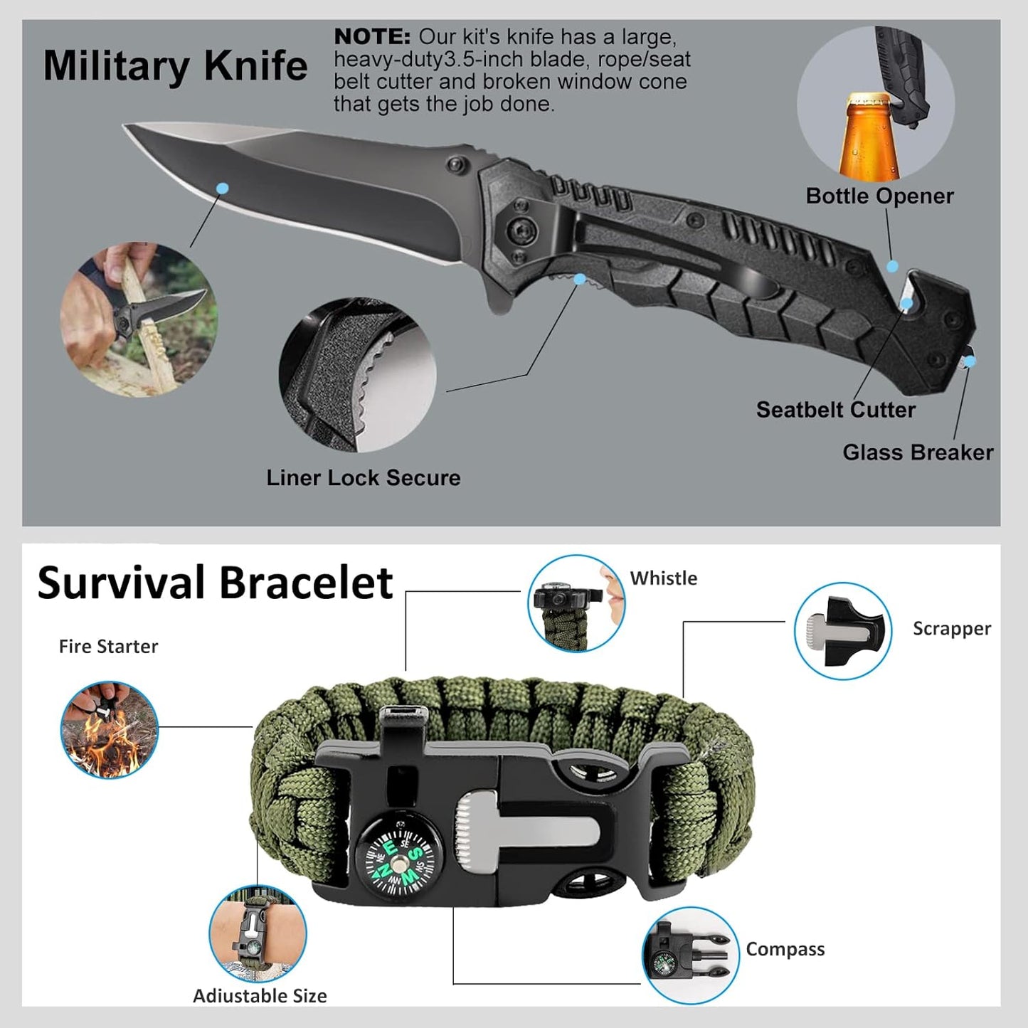 Gifts for Men Dad Him Birthday Christmas Fathers Day, Cool Gadget/Survival Gear and Equipment, Unique Camping Hunting Hiking Outdoor Gear, Gift Idea for Valentines Day Boyfriend Boys Stocking Stuffer