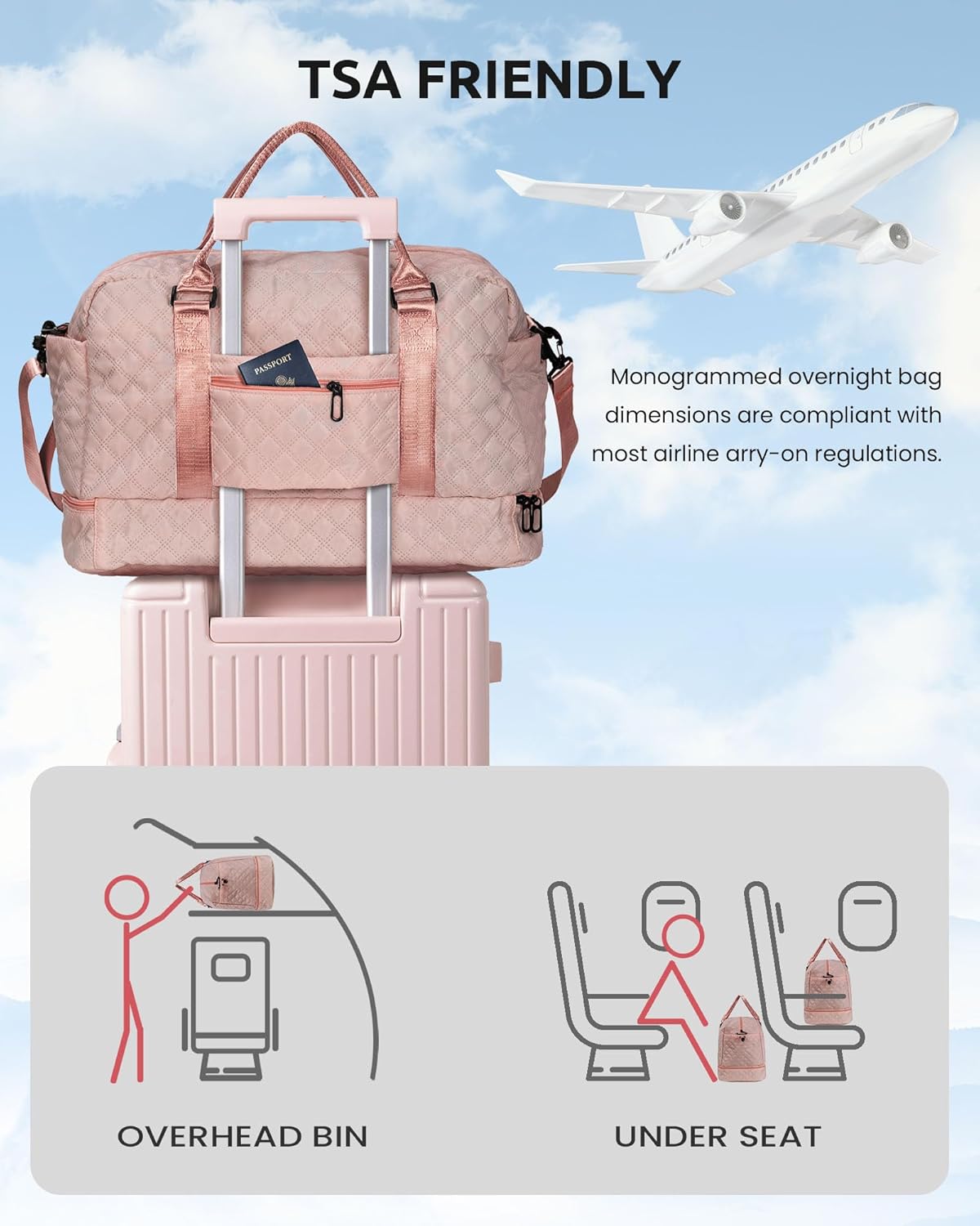 Birthday Gifts for 11 12 13 14 15 16 17 18 Year Old Girls Gifts-Initial Duffle Bag with Shoe Compartment, Letter Travel Bag with Makeup Bag，Birthday Gift GraduatIion Gifts for Her (Letter T)