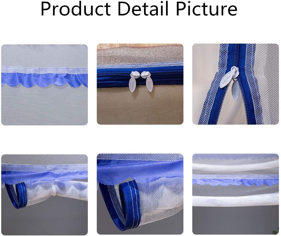 Pop up Mosquito net Double Bed, L75x W40 x H43， Zipper Portable Tent Travel Mosquito net, standalone use, one Click Installation, Suitable for bedrooms, Children's 1M beds, Outdoors, W100*L190*H110 cm