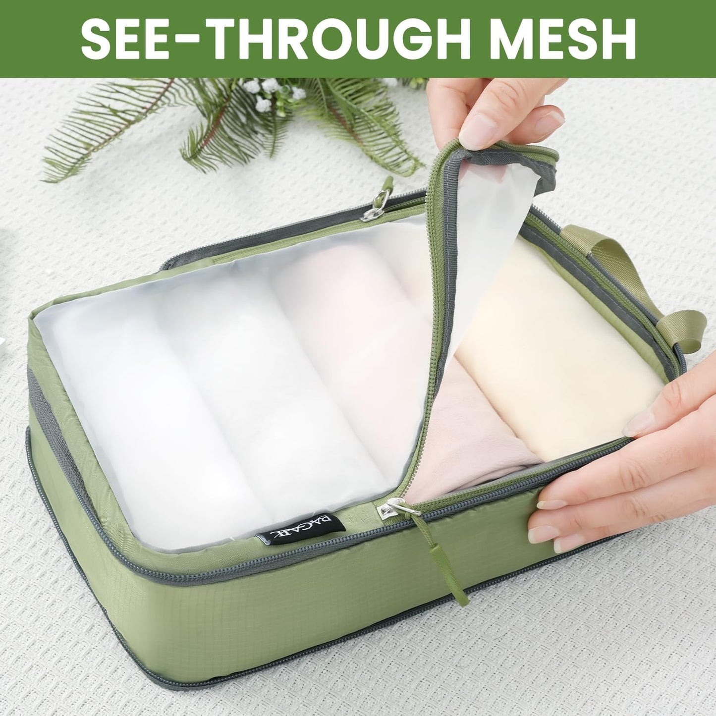 BAGAIL 6 Set Ultralight Compression Packing Cubes Packing Organizer for Travel Accessories Luggage Suitcase Backpack