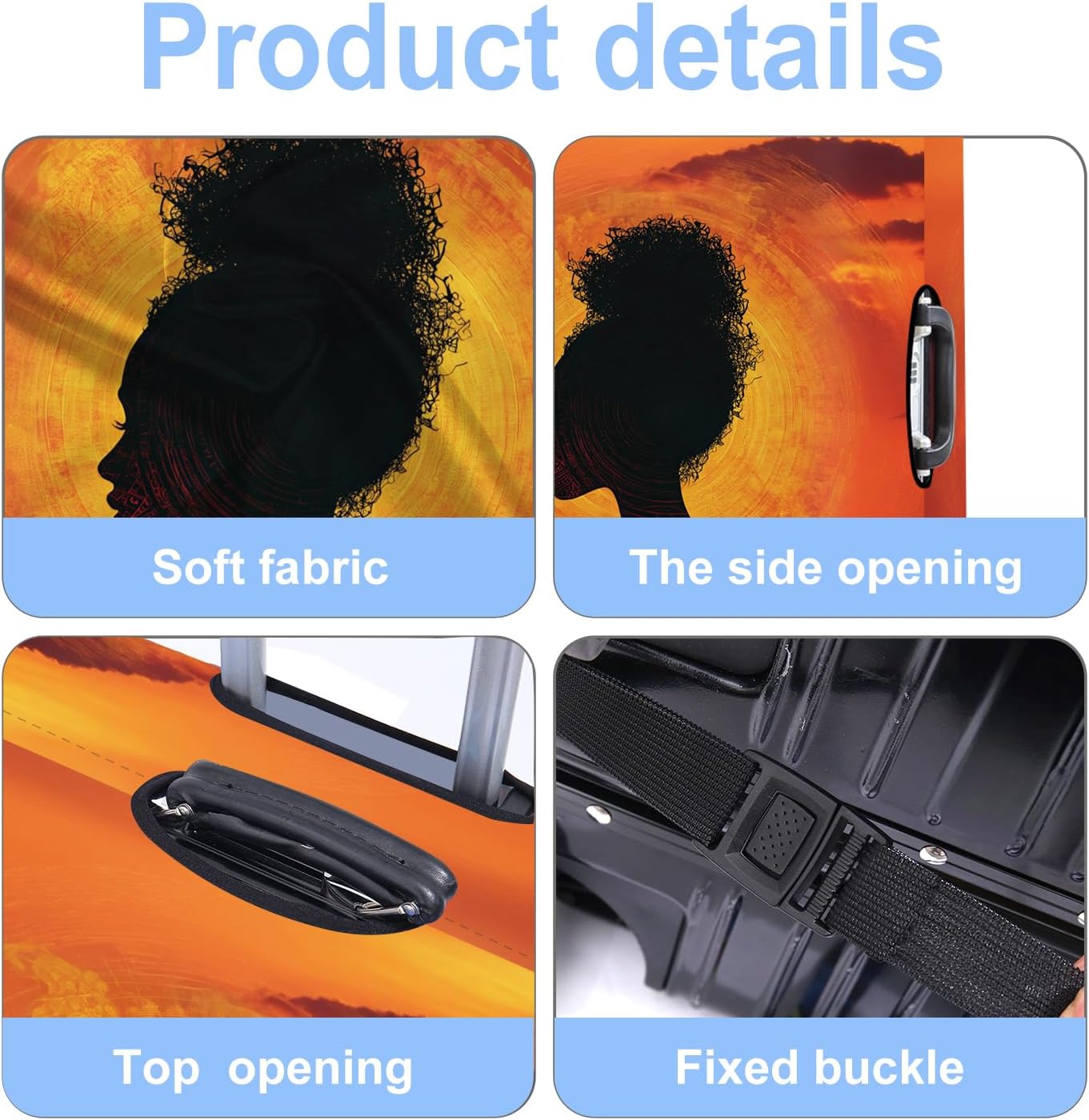 Luggage Cover Washable Suitcase Protector Anti-scratch Suitcase cover Fits 20-34 Inch Luggage (Girl-3, S(20-22inch suitcase))
