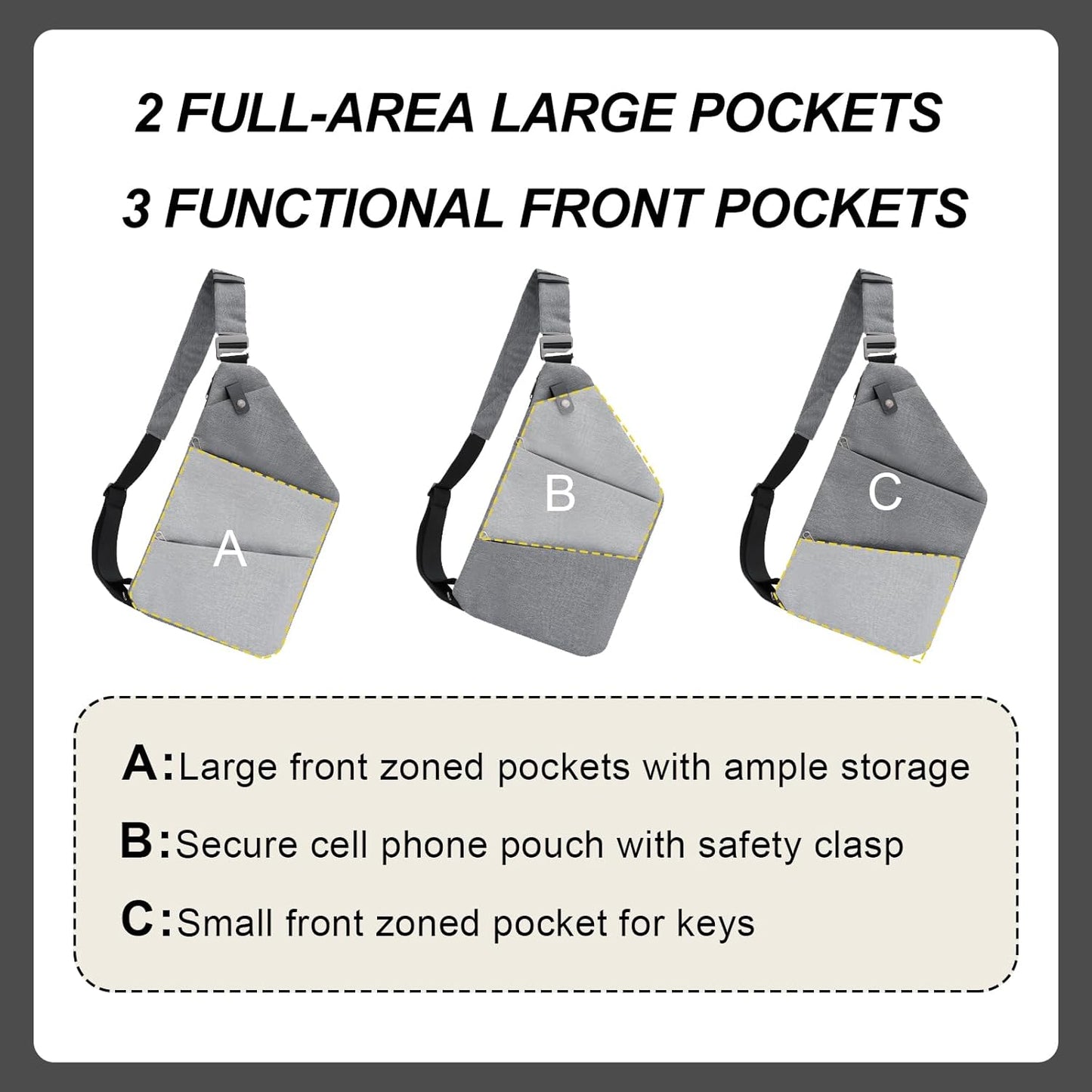 Anti Theft Crossbody Travel Bags for Women Men Cross Body Slim Sling Handbags with S Hook Antitheft