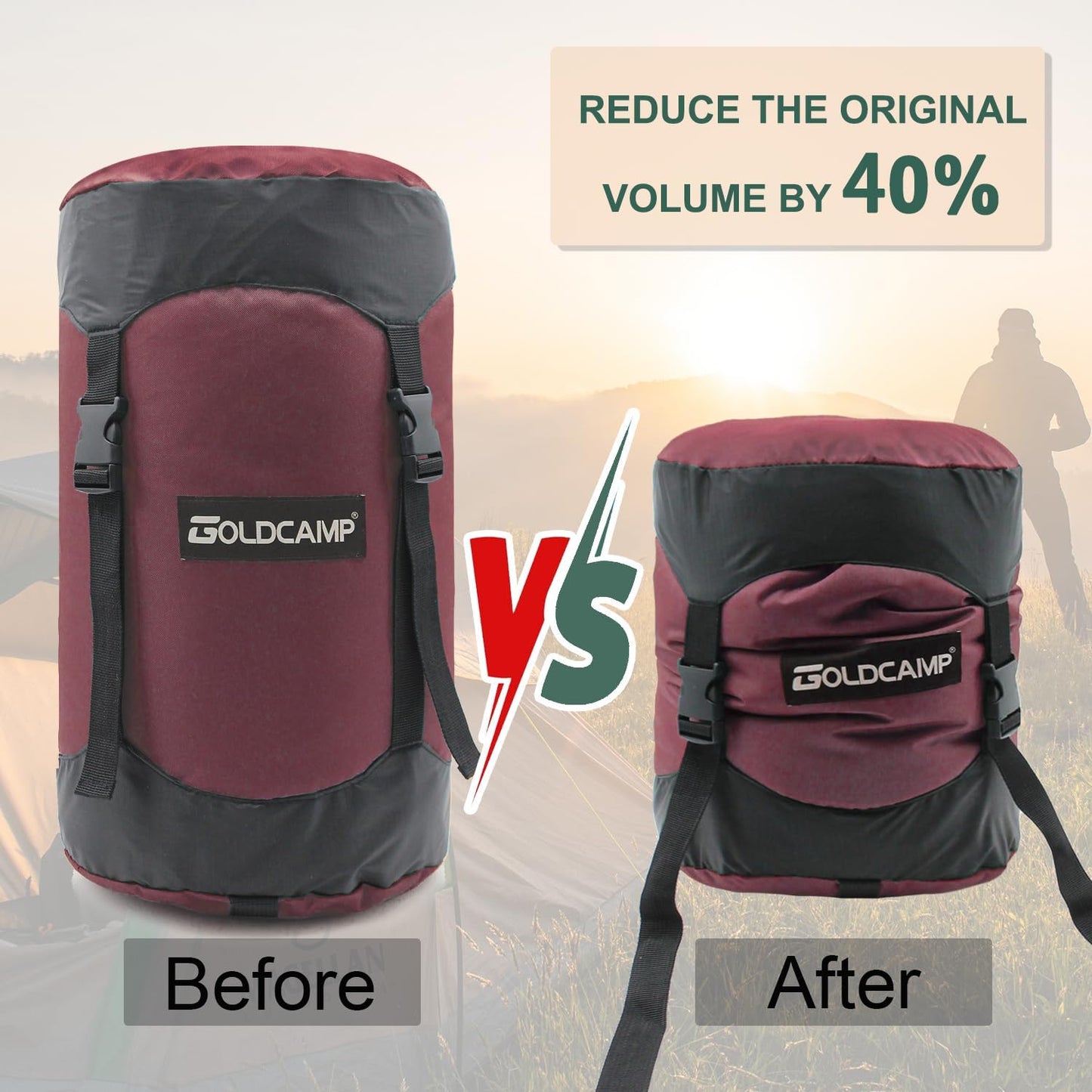 Outdoor Storage Stuff Sacks, Camping Gear Organizer (Red, XXL)