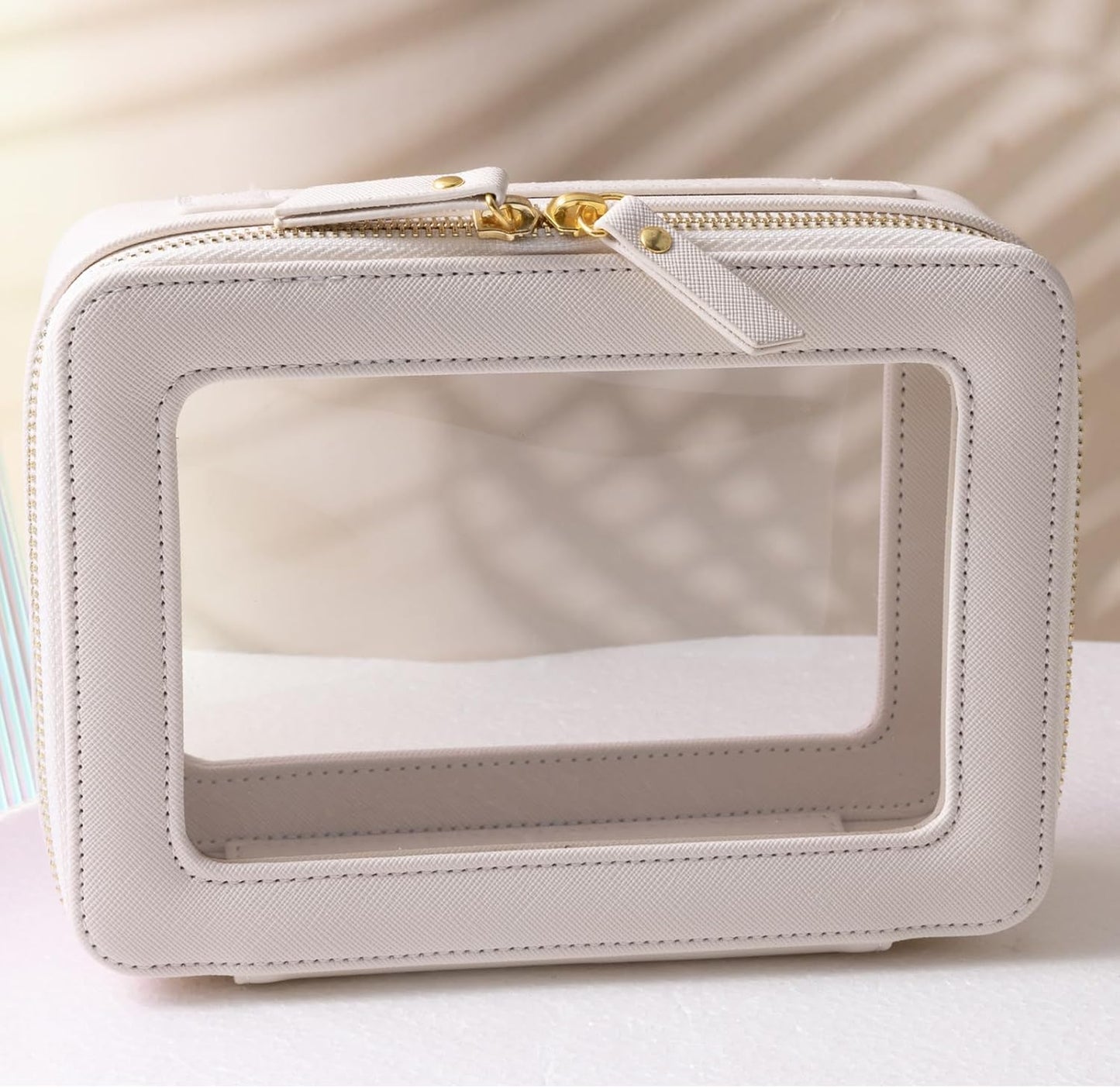 SANHECUN Toiletry bag waterproof cosmetic organizer with handle lagre opening for travelling