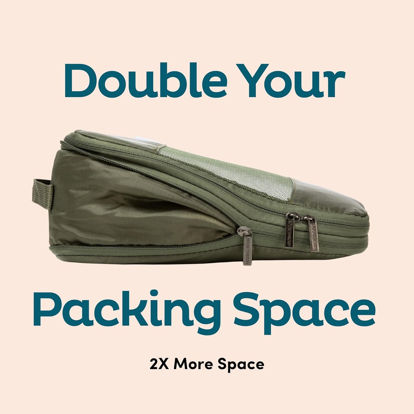 6-Pack Compression Packing Cubes Travel Essentials - Lightweight, Water-Resistant Luggage Organizer Bags with Handles, Durable Travel Accessories Suitcase Organizer (Inkblue)