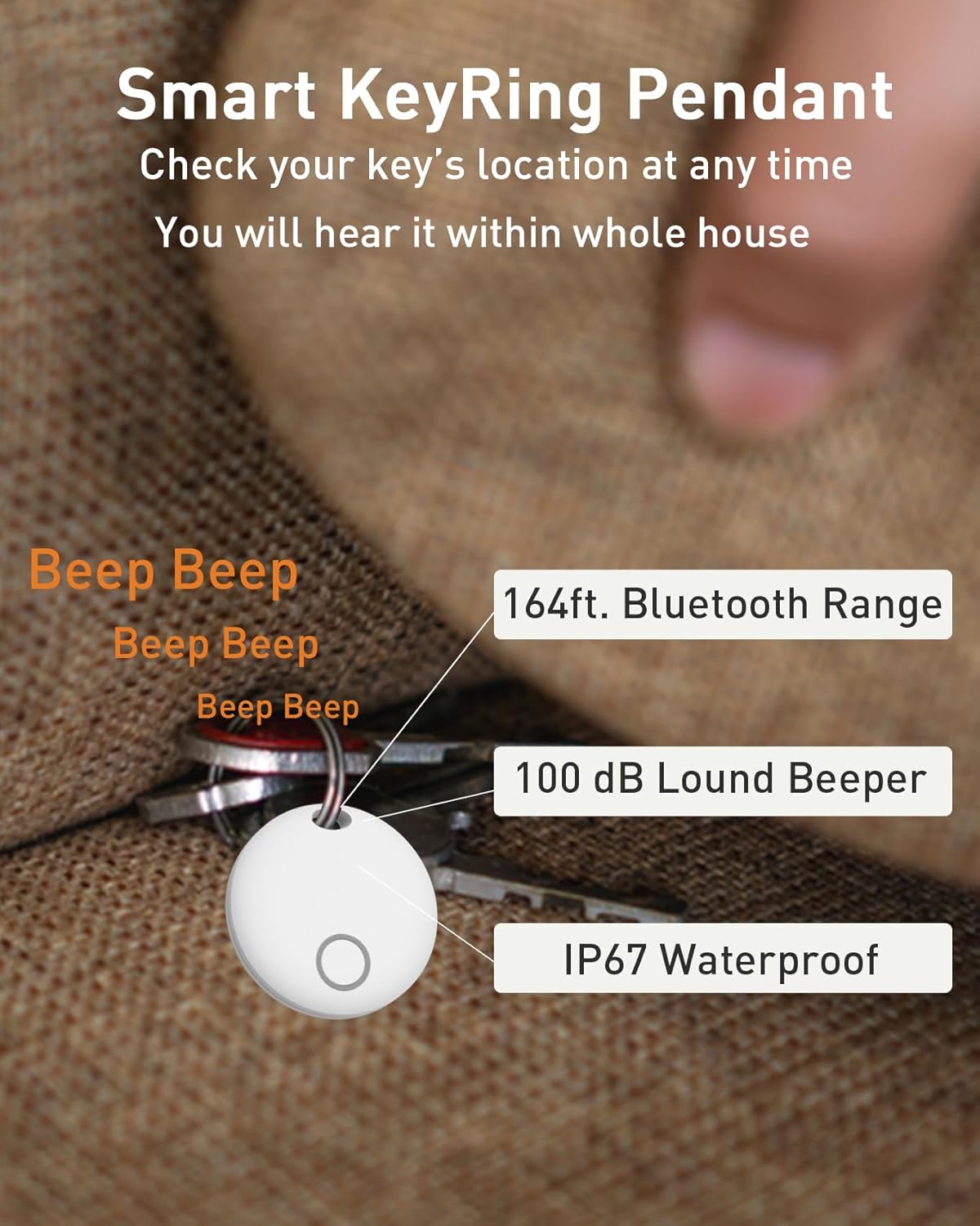 Air Tracker Tags-2 Pack [Apple MFi Certified] (iOS Only), Smart Bluetooth Tracker, Compatible with Apple Find My, Item Locator for Keys, Luggage, Wallet, Suitcase, Bags, IP67 Waterproof