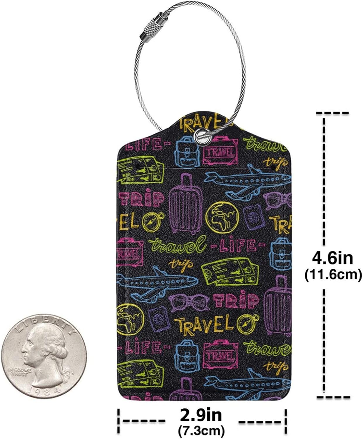 Trip Colored Graffiti Travel-Life Style Luggage Cover Washable Suitcase Protector, Luggage Tag Travel Birthday Gifts For Men Women(S 18-21 Inch Luggage)