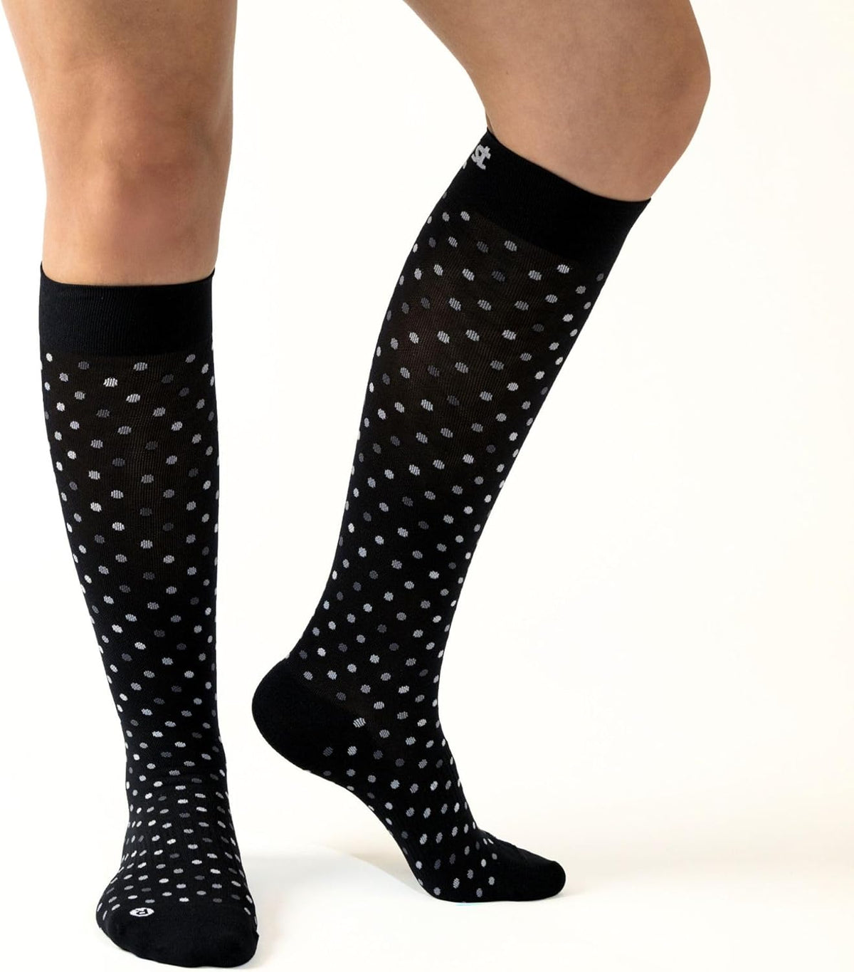 Medical Grade Compression Socks for Men & Women 15-20 mmHg by OrthoSleeve (Black Polka Dot, Medium)