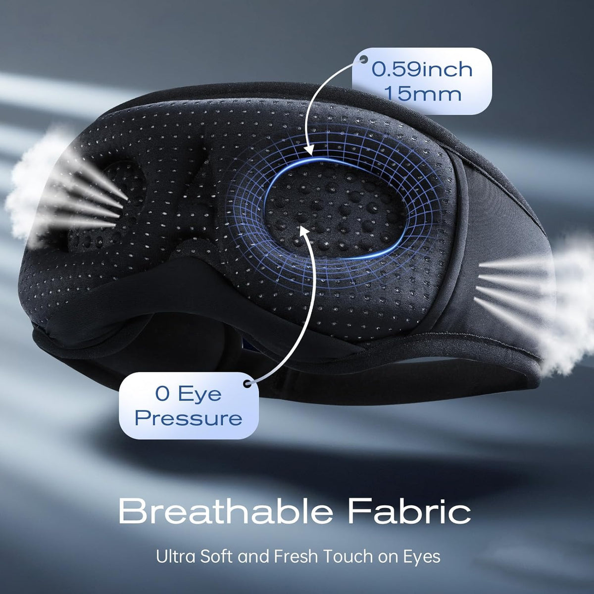 3D Sleep Mask with Bluetooth Headphones, Sleeping Headphones for Side Sleepers, Wireless Music Eye Mask with Ultra-Thin Stereo Speakers for Men, Women, Tech Gifts, Deep Green