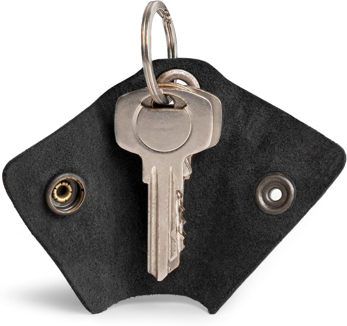 Hide & Drink Full Grain Leather Wrap Keychain, Organizer Snap Closure, Key Ring Cover, Silencer Sleeve Key Holder for Men