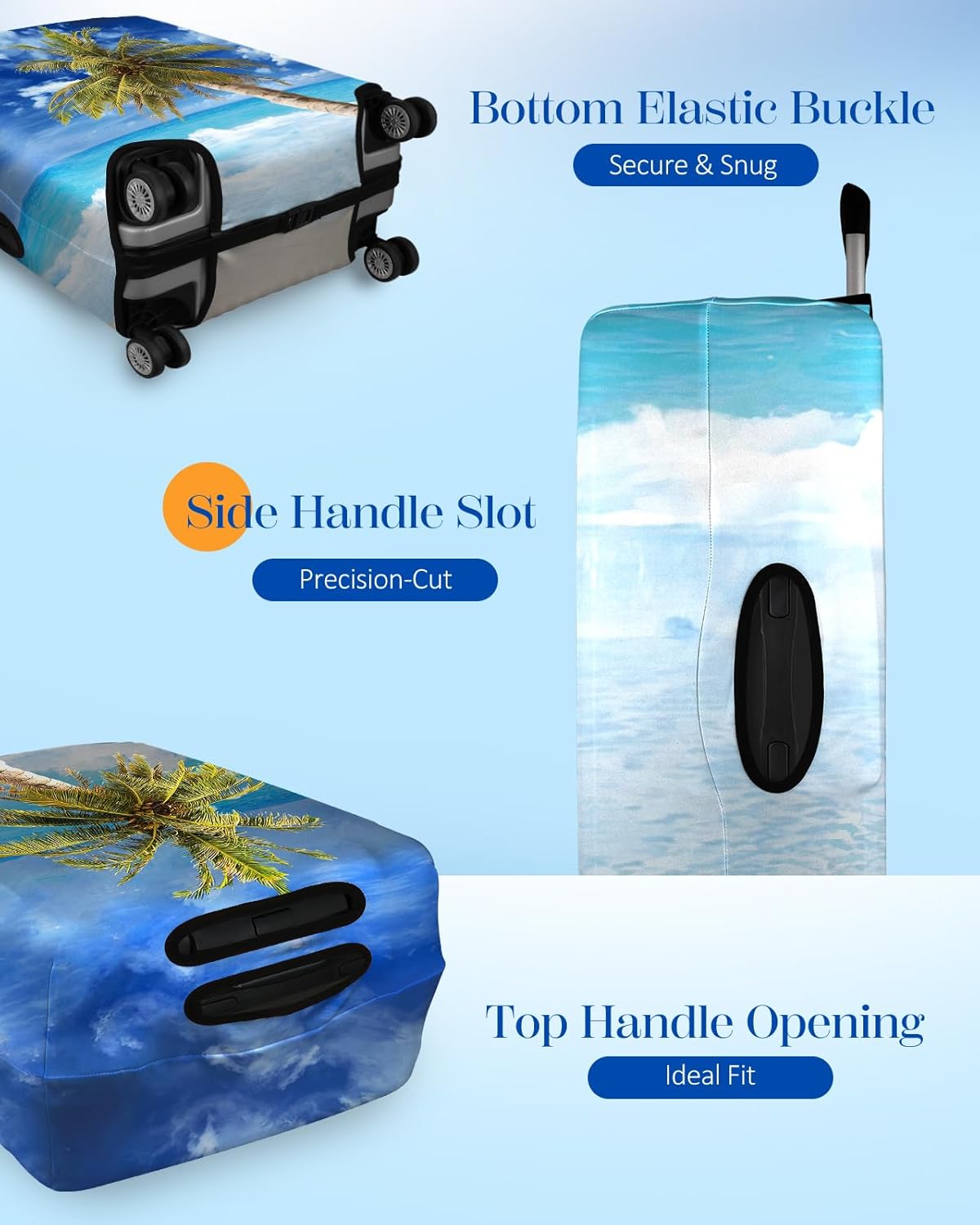 Slohif Luggage Cover for Suitcase Tsa Approved Protector - Luggage Sleeve Large Suit Case Cover Travel Stretch Baggage Case Protective Washable Fit 21-23 Inch Hawaii S