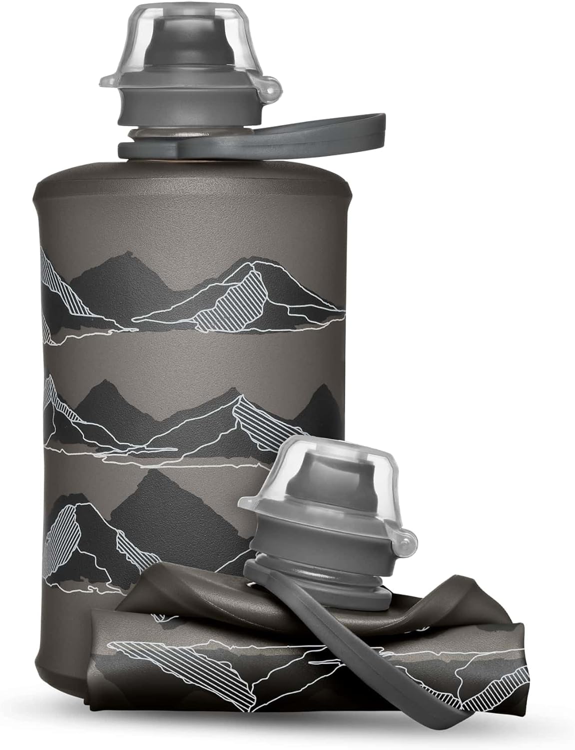 HydraPak Stow - Collapsible Backpacking Water Bottle (350ml, 500ml, 1L) - BPA Free, Ultra Light, Spill-Proof Twist Cap