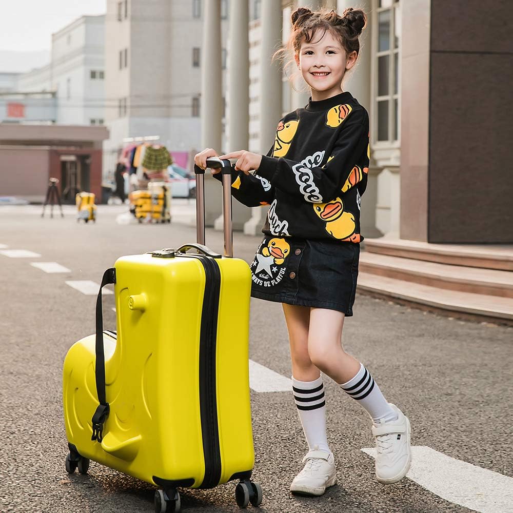 N-A Kids Ride On Suitcase with Wheels, Scooter Luggage for Toddlers Travel, Durable Children's Suitcase for Boys & Girls Ages 2-20 Years