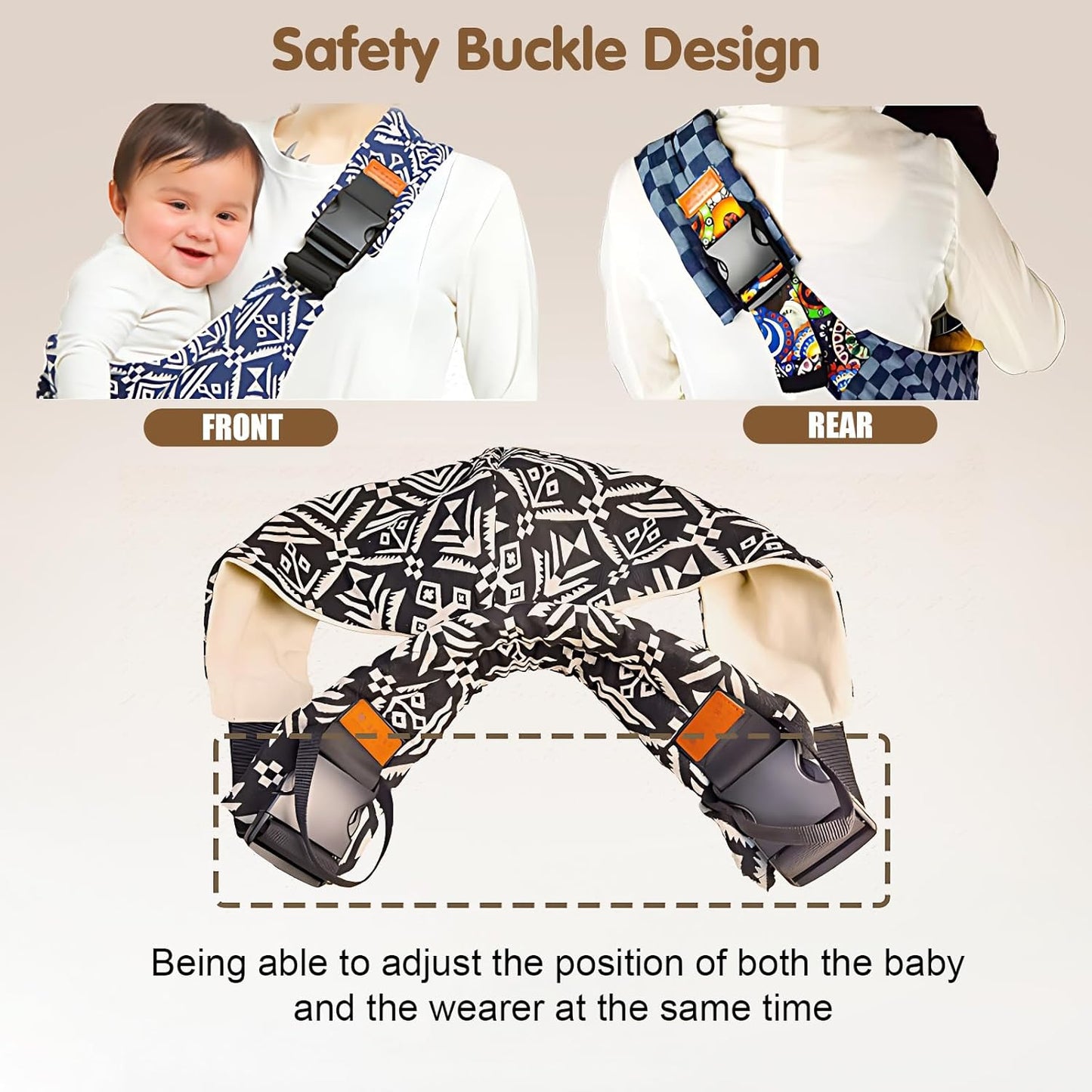 Baby Sling Carrier,Toddler Carrier, 2025 New Baby Sling,Portable and Lightweight Sling,Non-Slip Hip Seat Carrying 10-30lbs(Leopard Print)