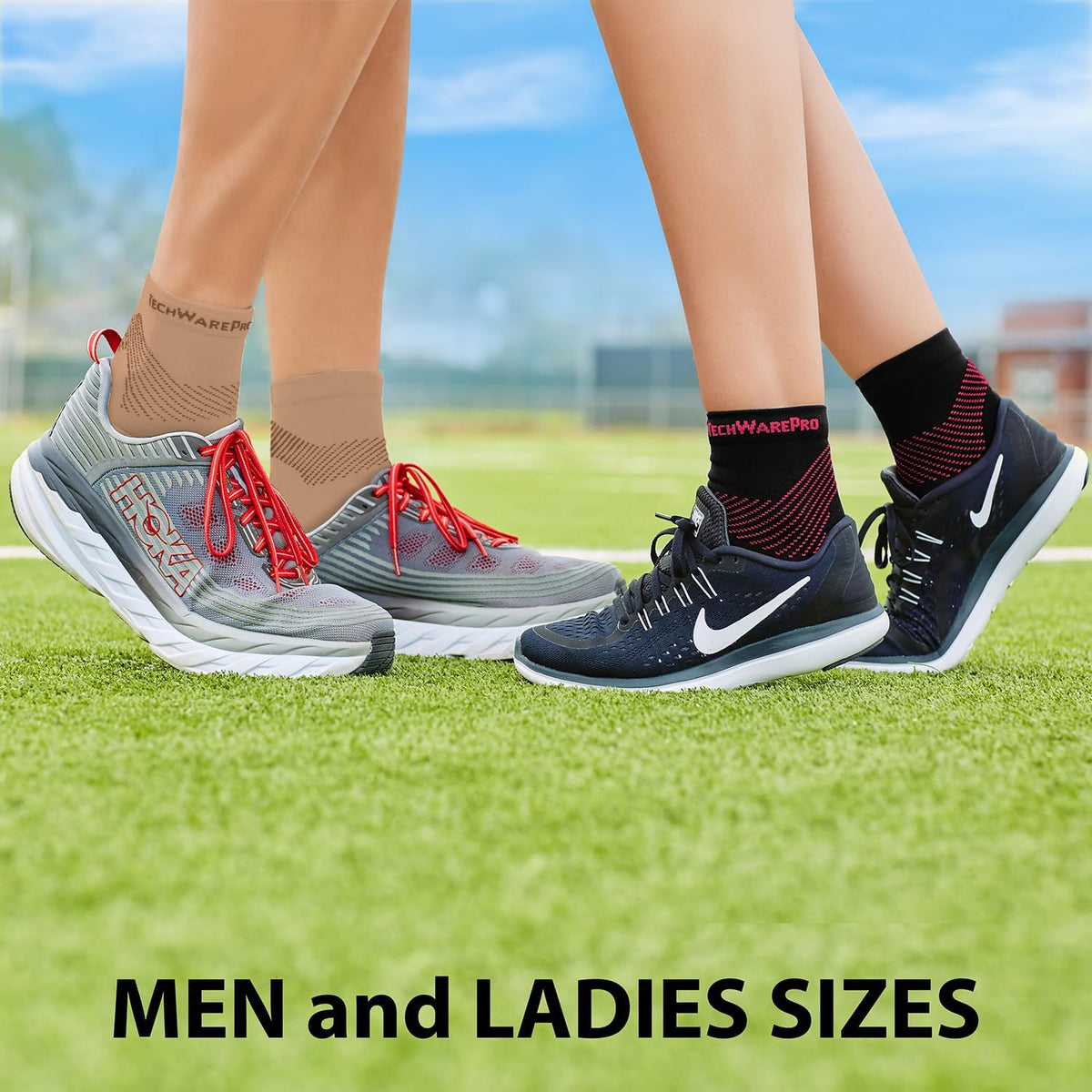 TechWare Pro Plantar Fasciitis Socks – Cushion Ankle Compression Socks Women & Men. Achilles Tendonitis Brace & Arch Support