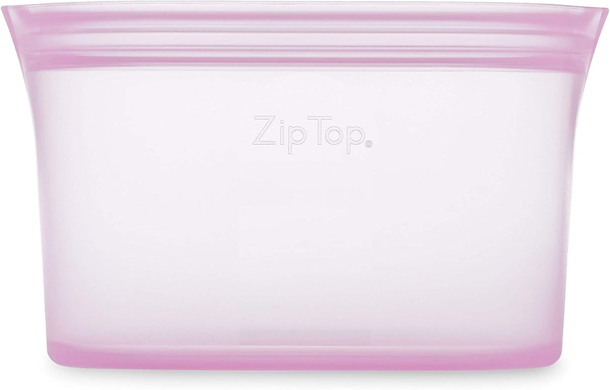 Zip Top Reusable Food Storage Bags | Small Dish [Lavender] | Silicone Meal Prep Container | Microwave, Dishwasher and Freezer Safe | Made in the USA
