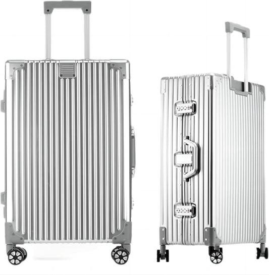 HotWay 28 Inch All Aluminum Checked in Luggage, Hard Shell Suitcase with Spinner Wheels and TSA Lock, Large Suitcase for Business Travel
