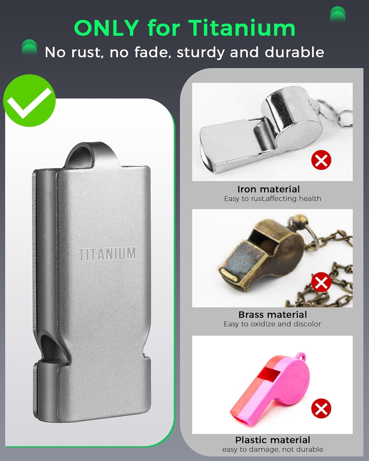 Emergency Survival Whistle Lifeguard Safety Whistle for Outdoor Camping Hiking-Loud Whistle up to 120~130db