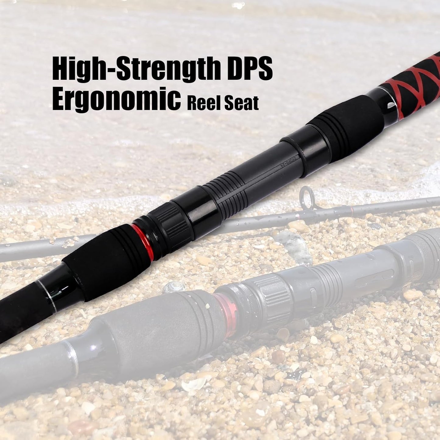 Fiblink Surf Spinning Fishing Rod 2-Piece/3-Piece Carbon Fiber Travel Fishing Rod (9-Feet / 11-Feet & 12-Feet & 15-Feet)