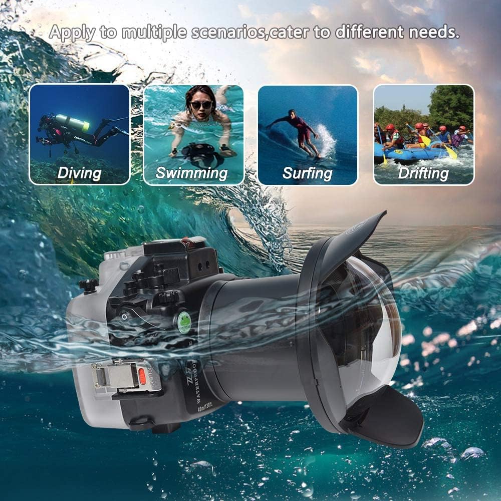 Sea frogs 40M/130ft Underwater Camera Housing Waterproof Case for Nikon Z7, Compatible with Nikon Z6, with 6 Inch Dome Port Kit