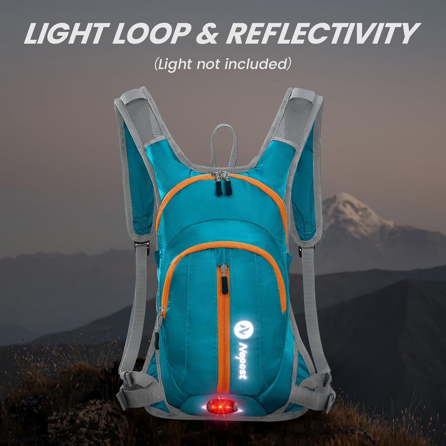 Nepest Hydration Pack Backpack for Women & Men, Lightweight Water Backpack with 2L Water Bladder for Hiking Cycling Running Biking