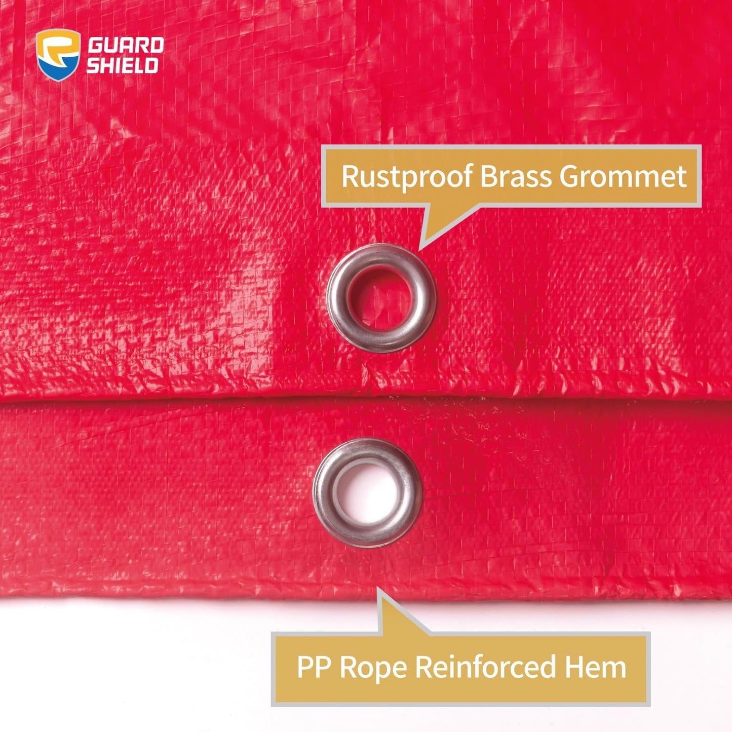 GUARD SHIELD Red Tarp 8x8 Feet Tarps High Visibility Outdoor Poly Cover Lightweight 6mil
